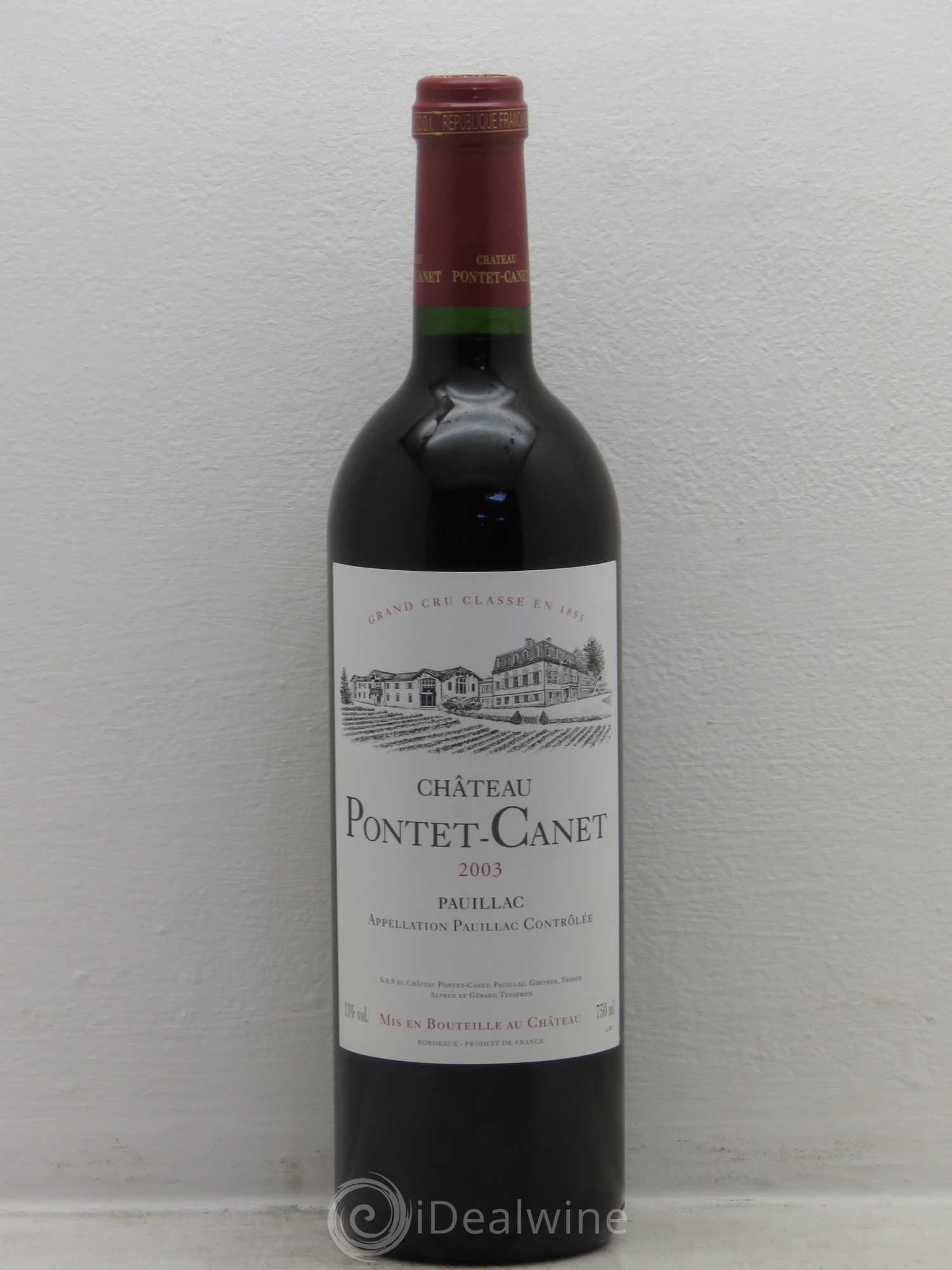 Château Pontet Canet 5ème Grand Cru Classé 2003 - Lot de 1 bouteille - 0