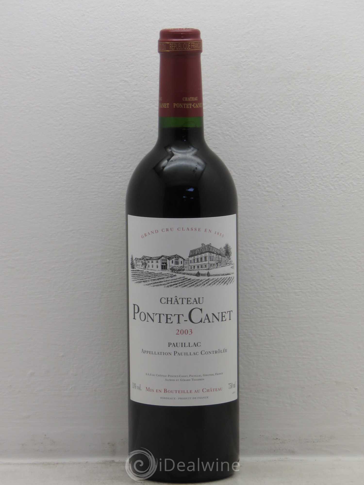 Château Pontet Canet 5ème Grand Cru Classé 2003 - Lot de 1 bouteille - 0