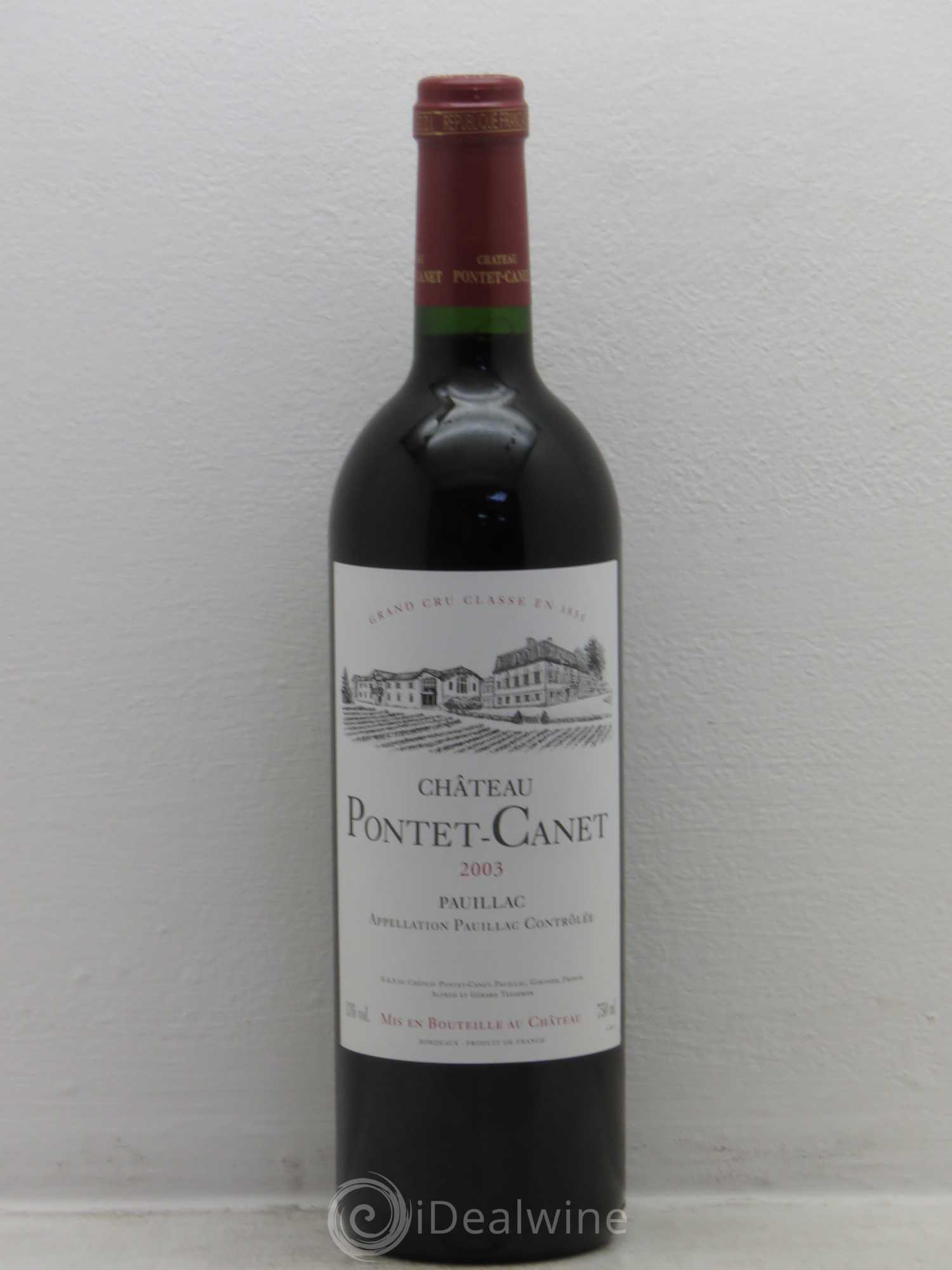 Château Pontet Canet 5ème Grand Cru Classé 2003 - Lot de 1 bouteille - 0