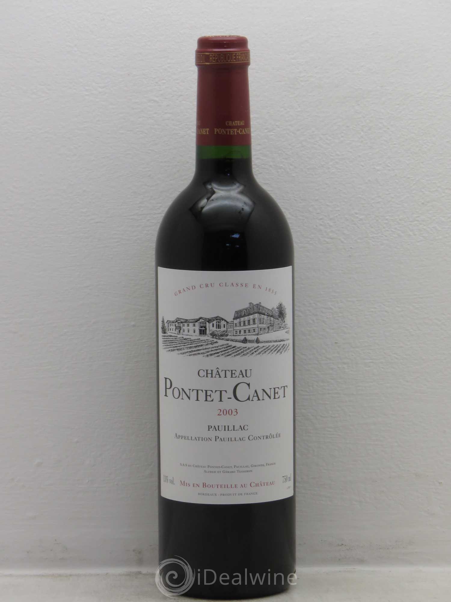 Château Pontet Canet 5ème Grand Cru Classé 2003 - Lot de 1 bouteille - 0