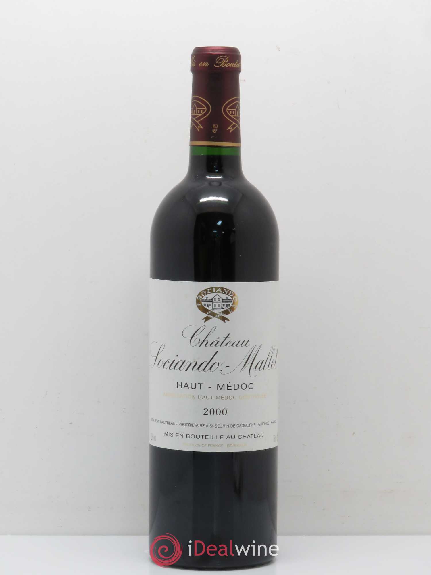Château Sociando Mallet 2000 - Lot de 1 bouteille - 0