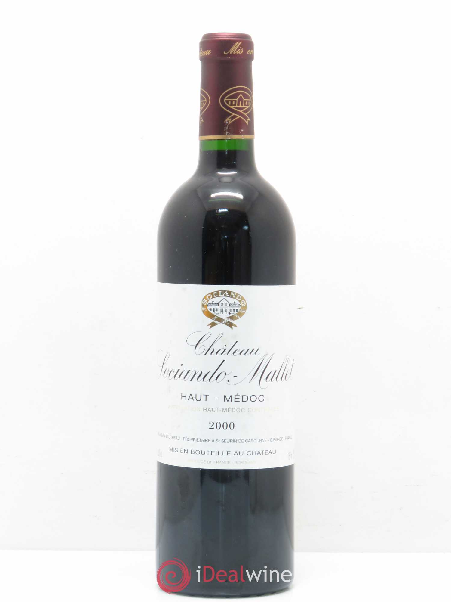 Château Sociando Mallet 2000 - Lot de 1 bouteille - 0