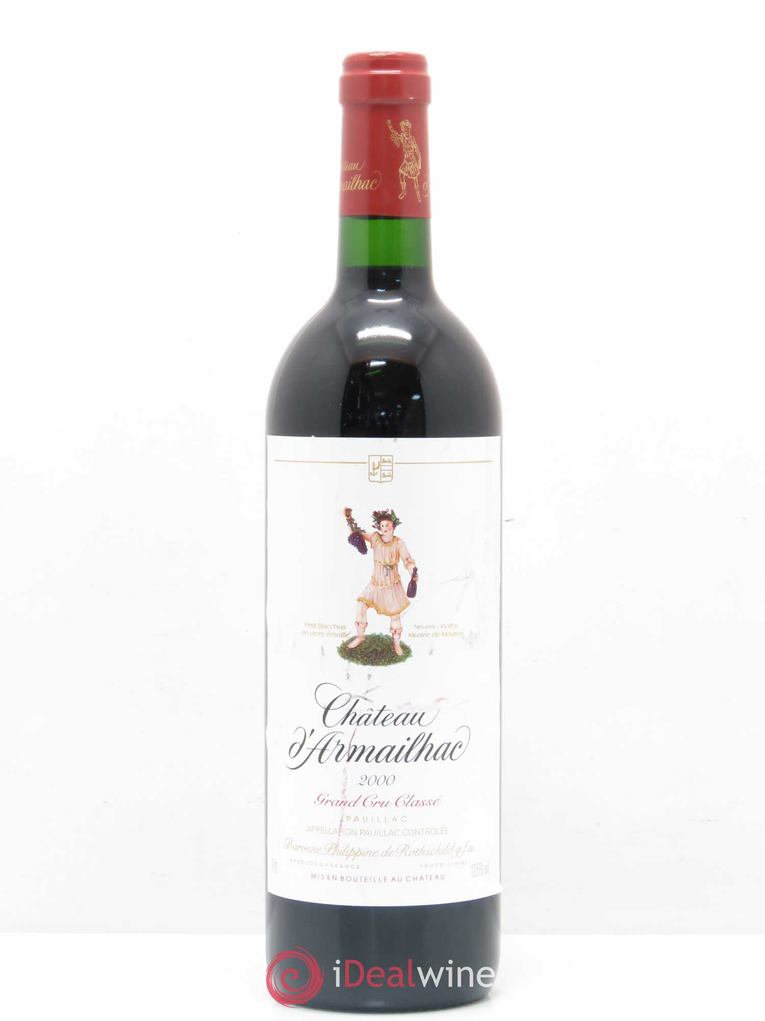 Château d' Armailhac - Mouton Baron(ne) Philippe 5ème Grand Cru Classé 2000 - Lot de 1 bouteille - 0
