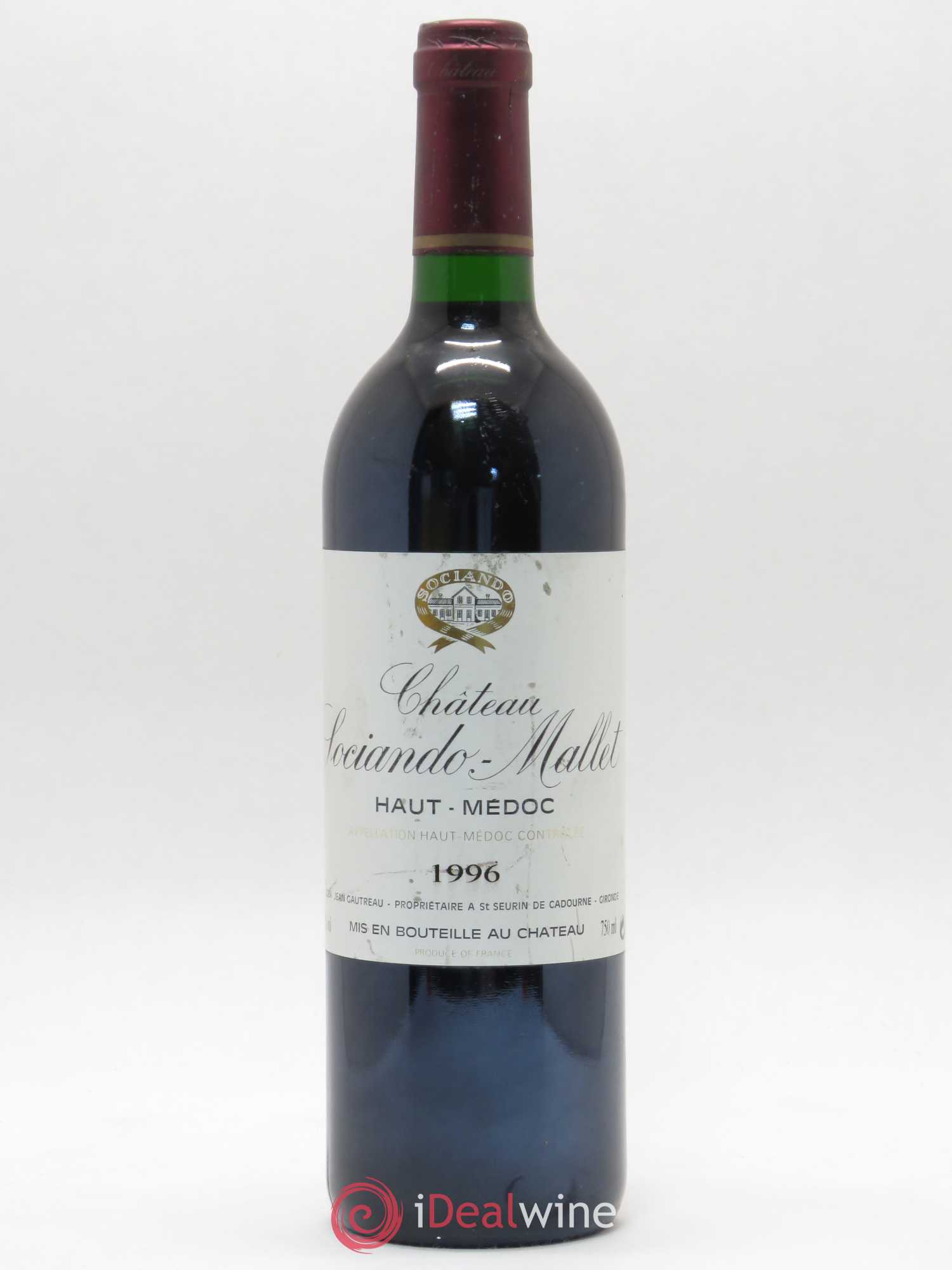 Château Sociando Mallet 1996 - Lot de 1 bouteille - 0