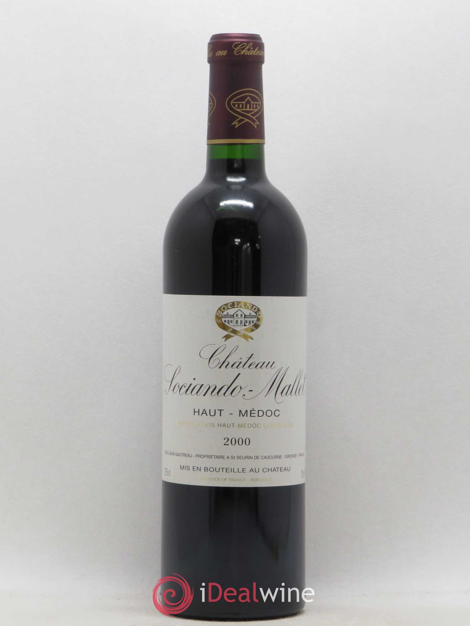 Château Sociando Mallet 2000 - Lot de 1 bouteille - 0