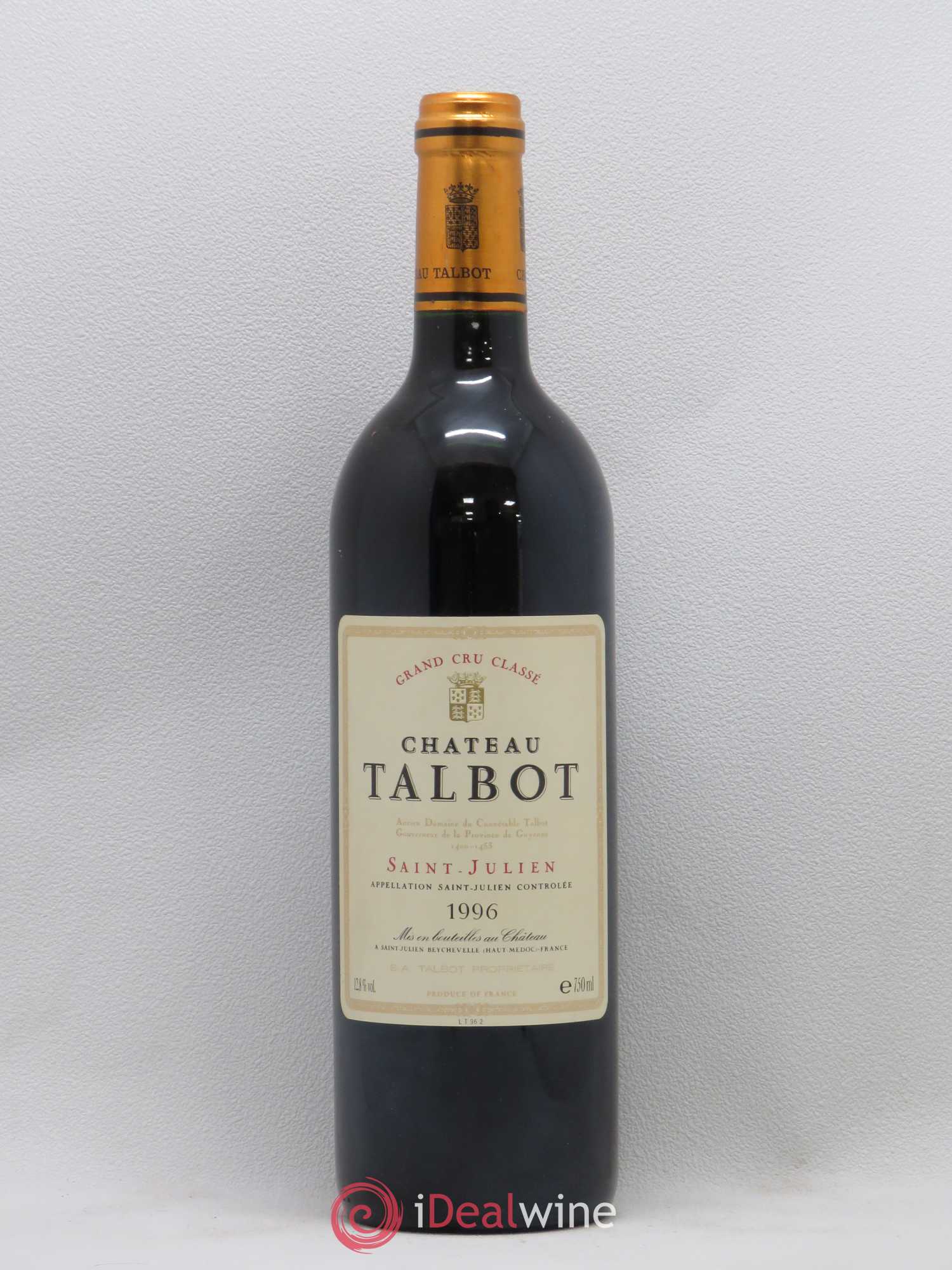 Château Talbot 4ème Grand Cru Classé 1996 - Lot de 1 bouteille - 0