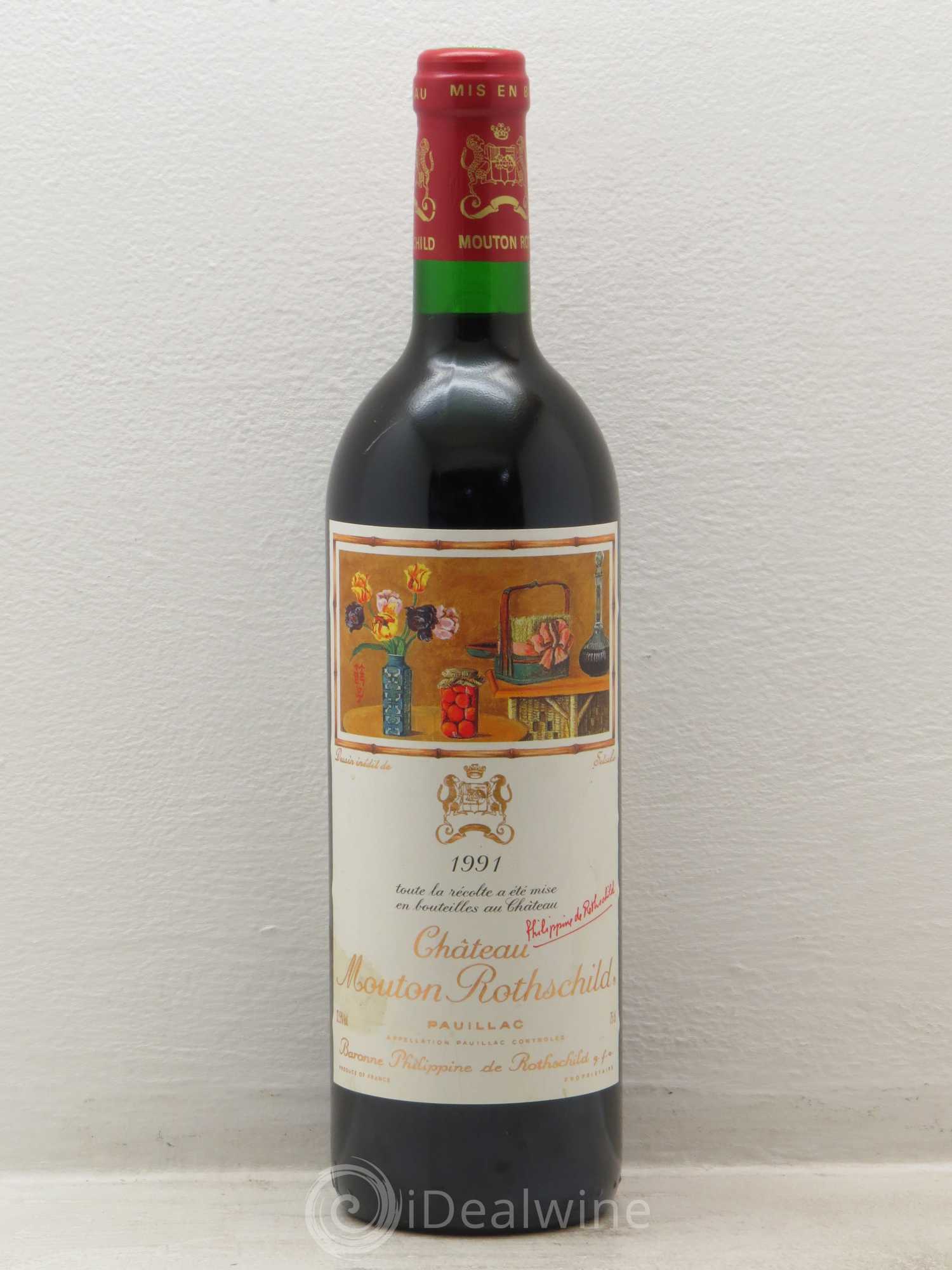 Château Mouton Rothschild 1er Grand Cru Classé 1991 - Lot de 1 bouteille - 0