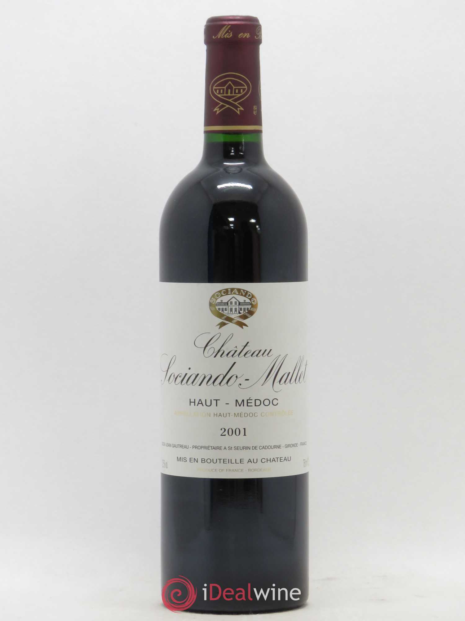 Château Sociando Mallet 2001 - Lot de 1 bouteille - 0