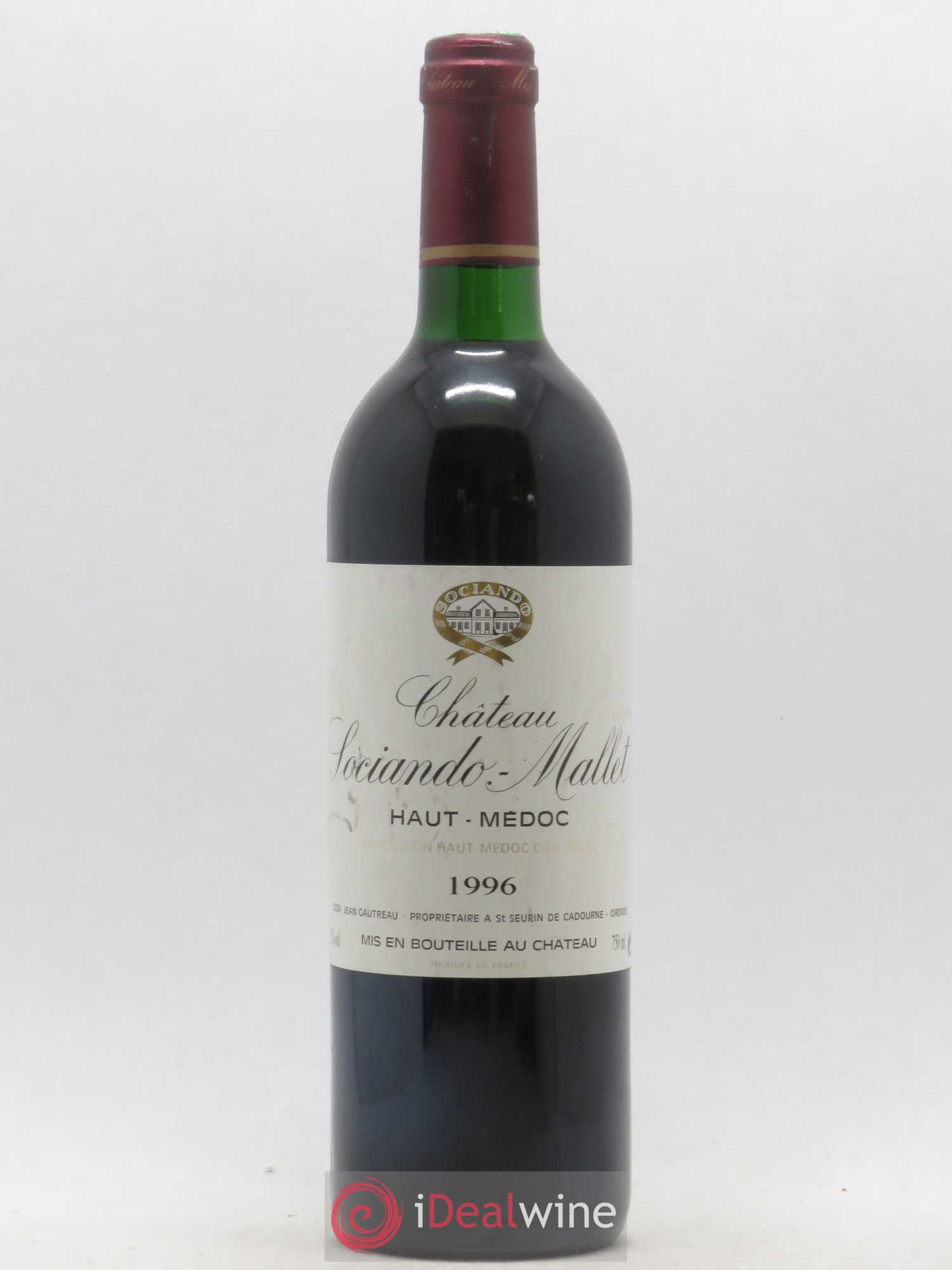 Château Sociando Mallet 1996 - Lot de 1 bouteille - 0
