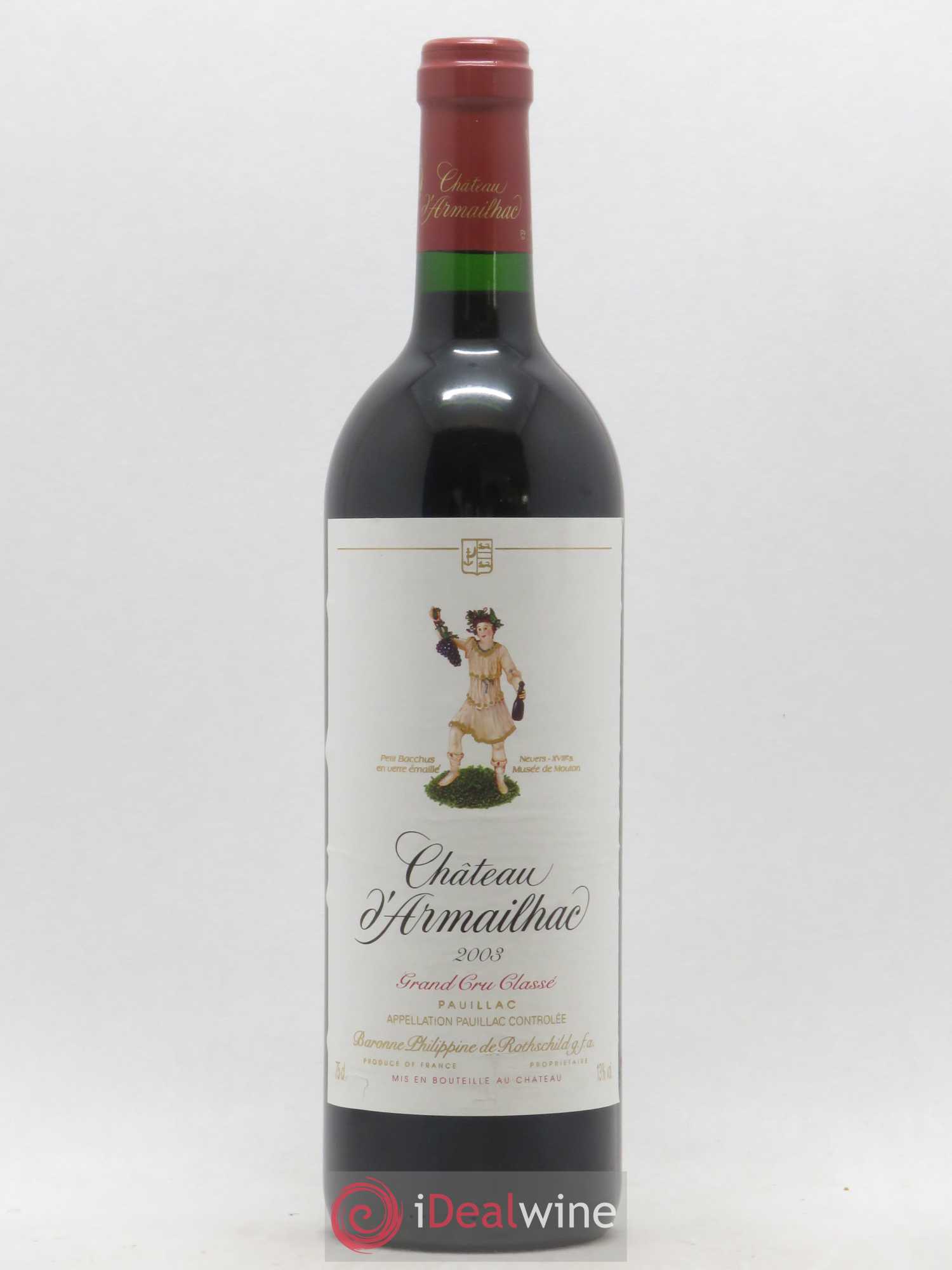 Château d' Armailhac - Mouton Baron(ne) Philippe 5ème Grand Cru Classé 2003 - Lot de 1 bouteille - 0