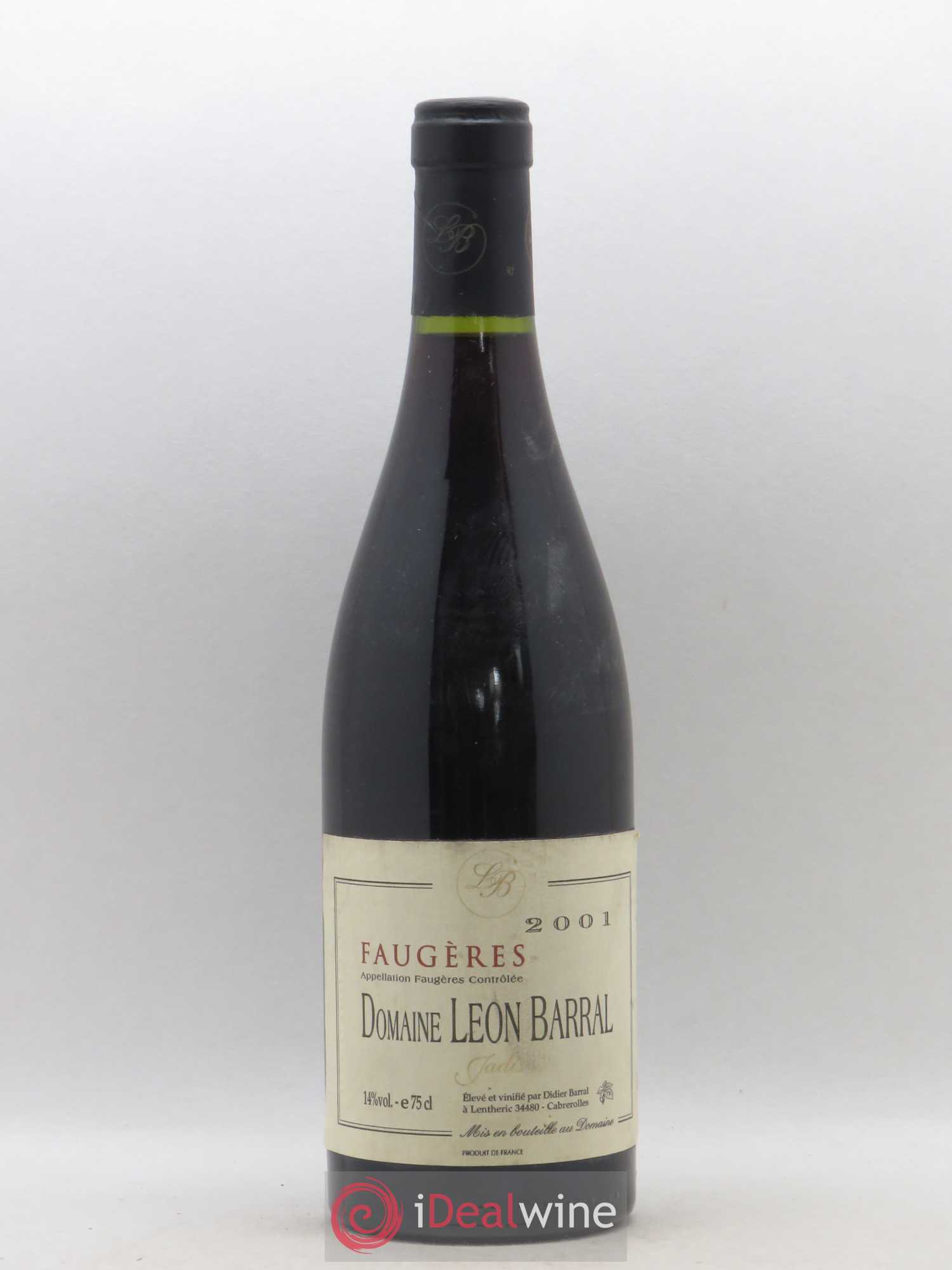 Faugères Jadis Domaine Léon Barral 2001 - Lot de 1 bouteille - 0