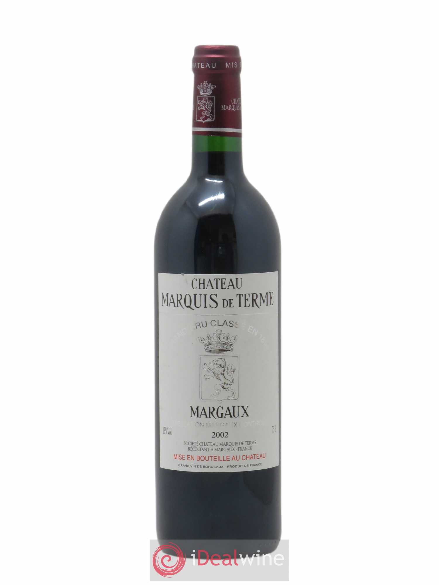 Château Marquis de Terme 4ème Grand Cru Classé 2002 - Lot de 1 bouteille - 0