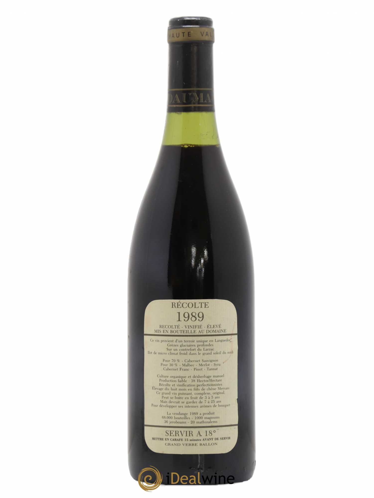 Saint-Guilhem-le-Désert - Cité d'Aniane Mas Daumas Gassac Famille Guibert de La Vaissière 1989 - Lot de 1 bouteille - 1