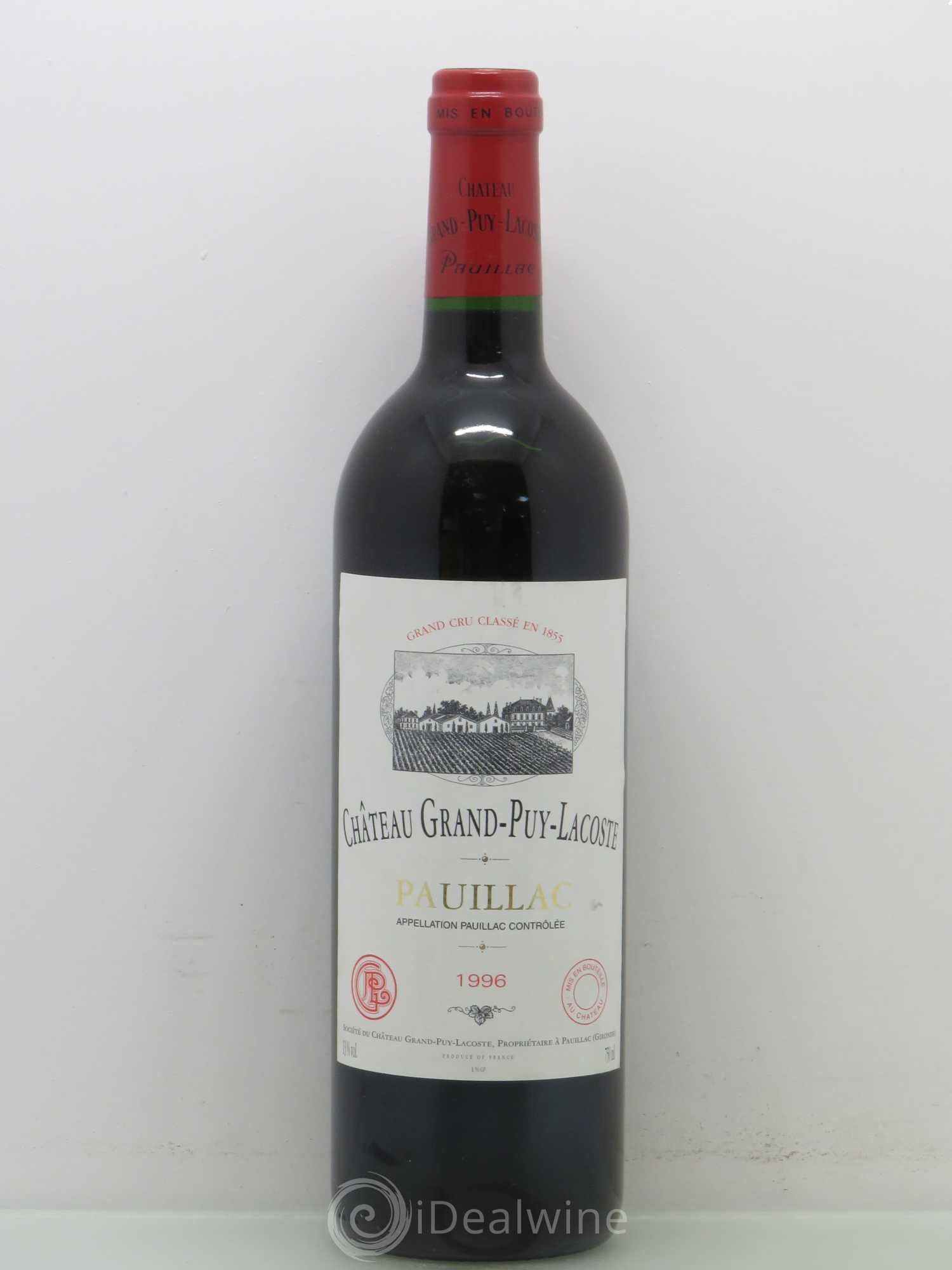 Château Grand Puy Lacoste 5ème Grand Cru Classé 1996 - Lot de 1 bouteille - 0