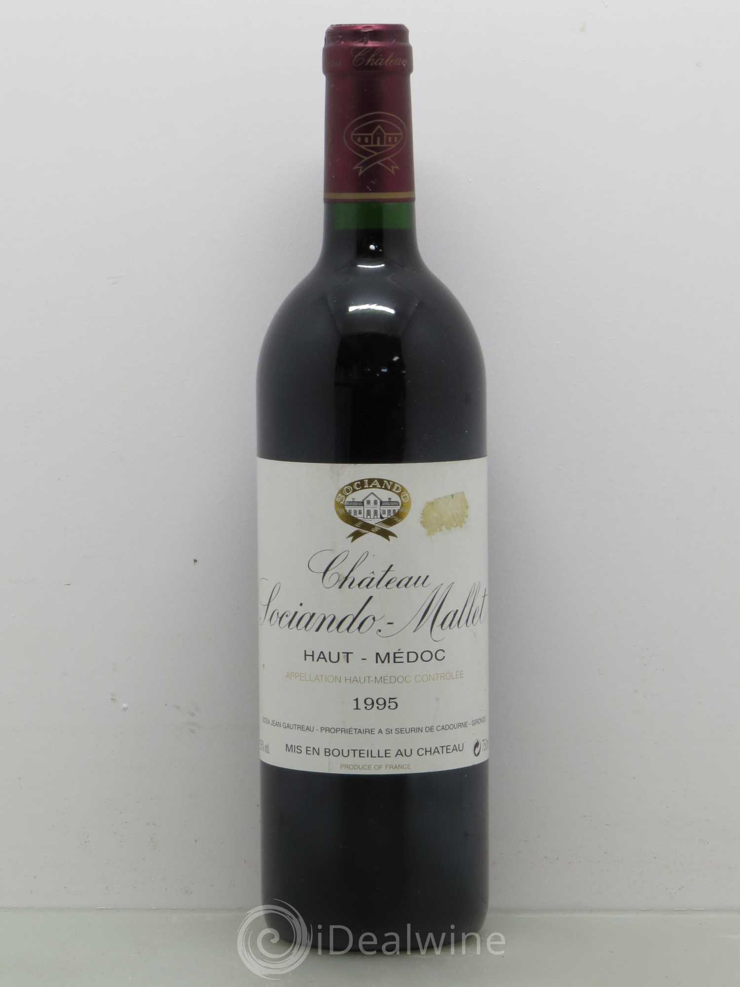 Château Sociando Mallet 1995 - Lot de 1 bouteille - 0