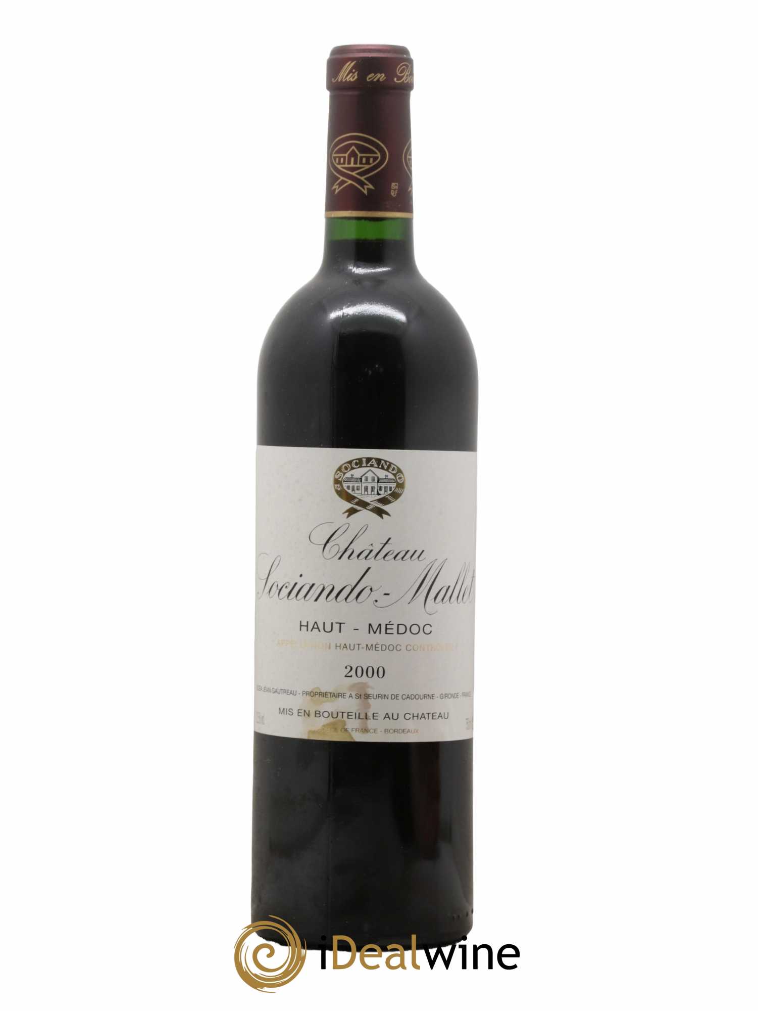 Château Sociando Mallet 2000 - Lot de 1 bouteille - 0