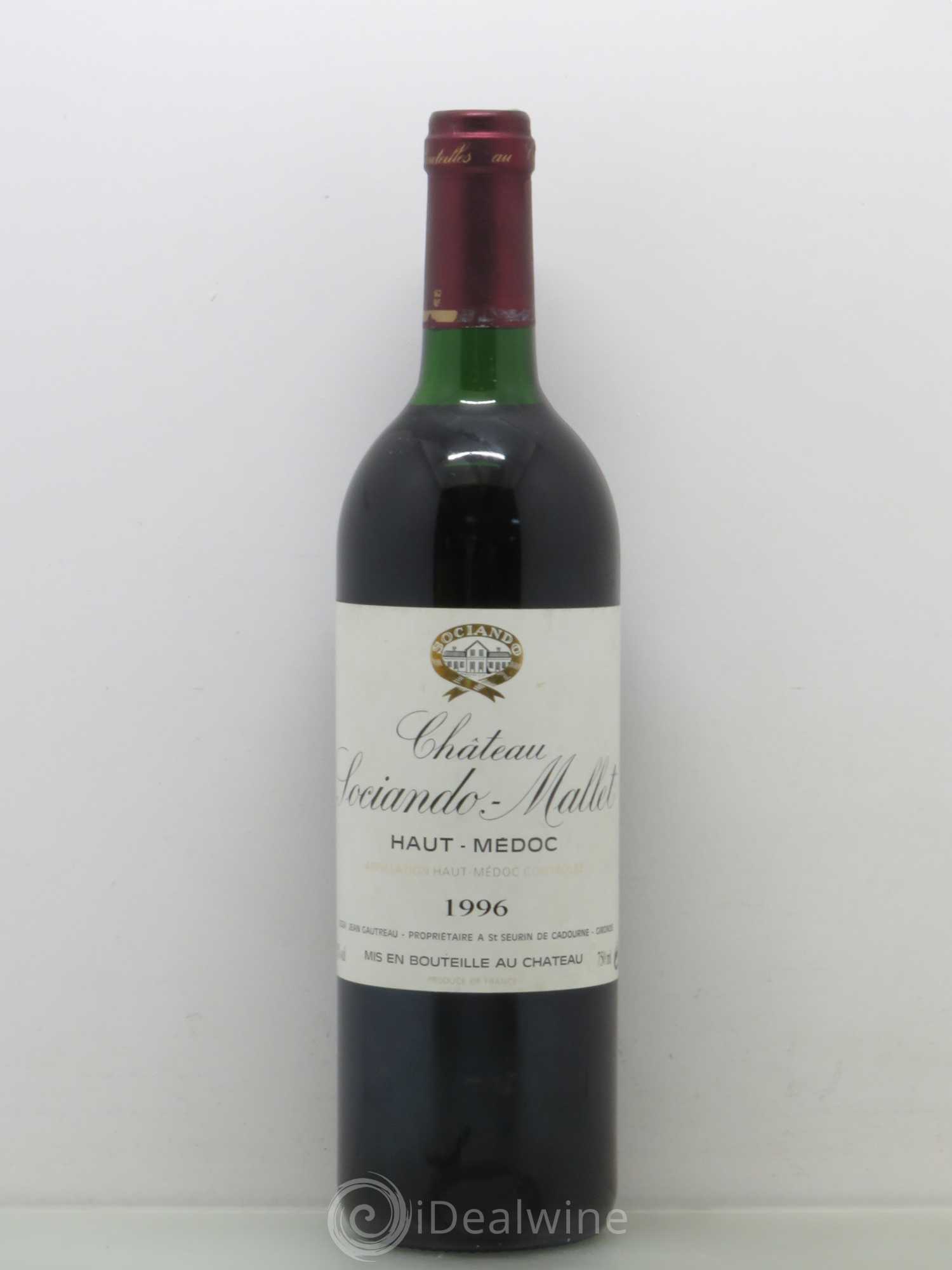 Château Sociando Mallet 1996 - Lot de 1 bouteille - 0