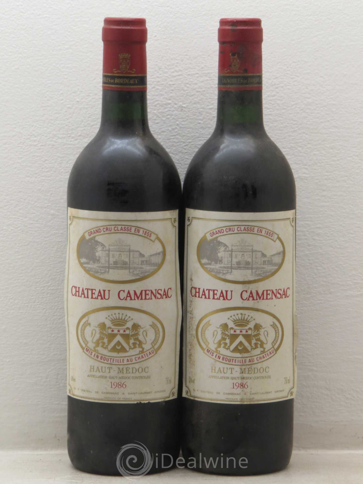 Château Camensac 5ème Grand Cru Classé 1986 - Lot de 2 bouteilles - 0