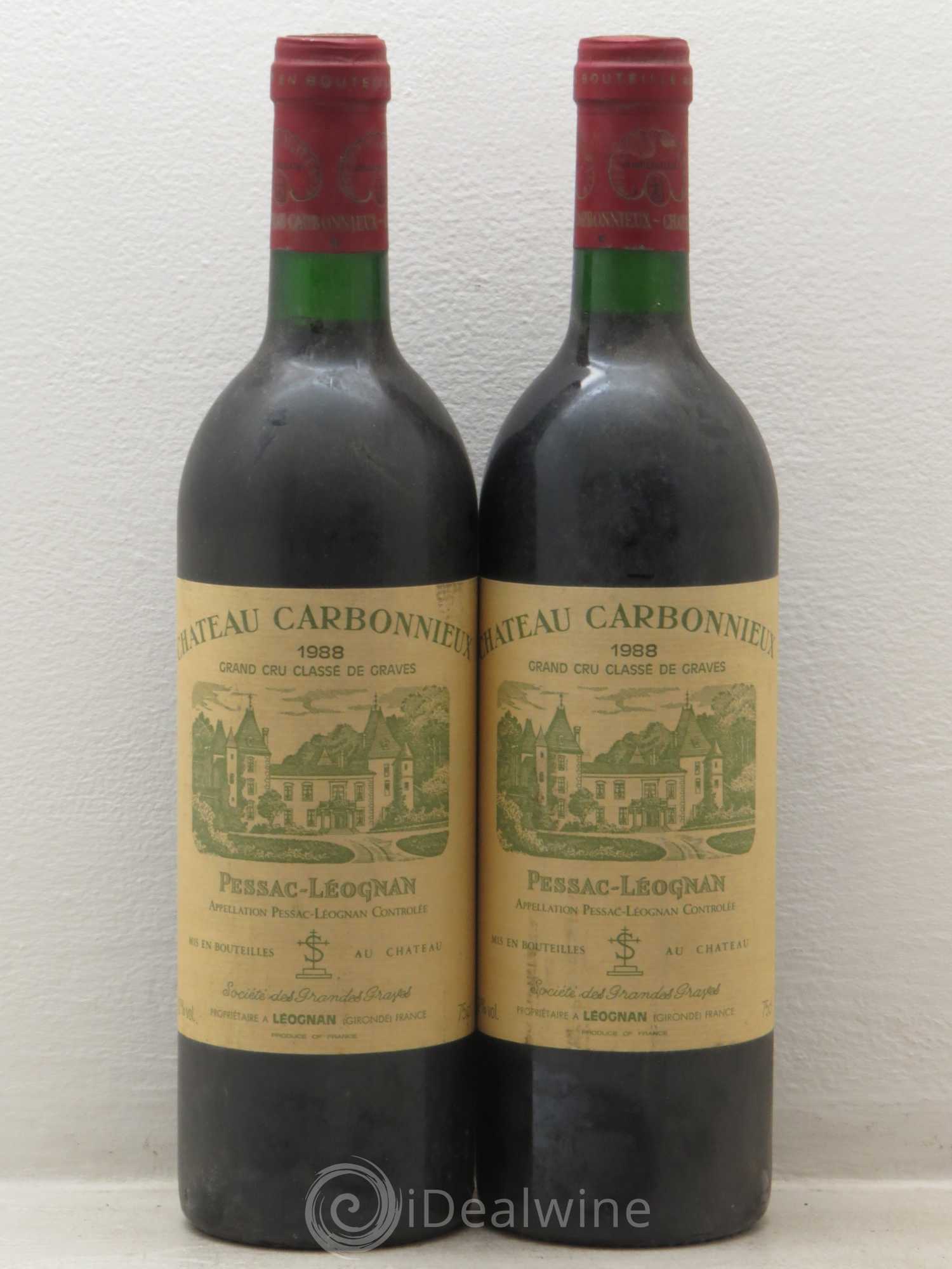 Château Carbonnieux Cru Classé de Graves 1988 - Lot de 2 bouteilles - 0