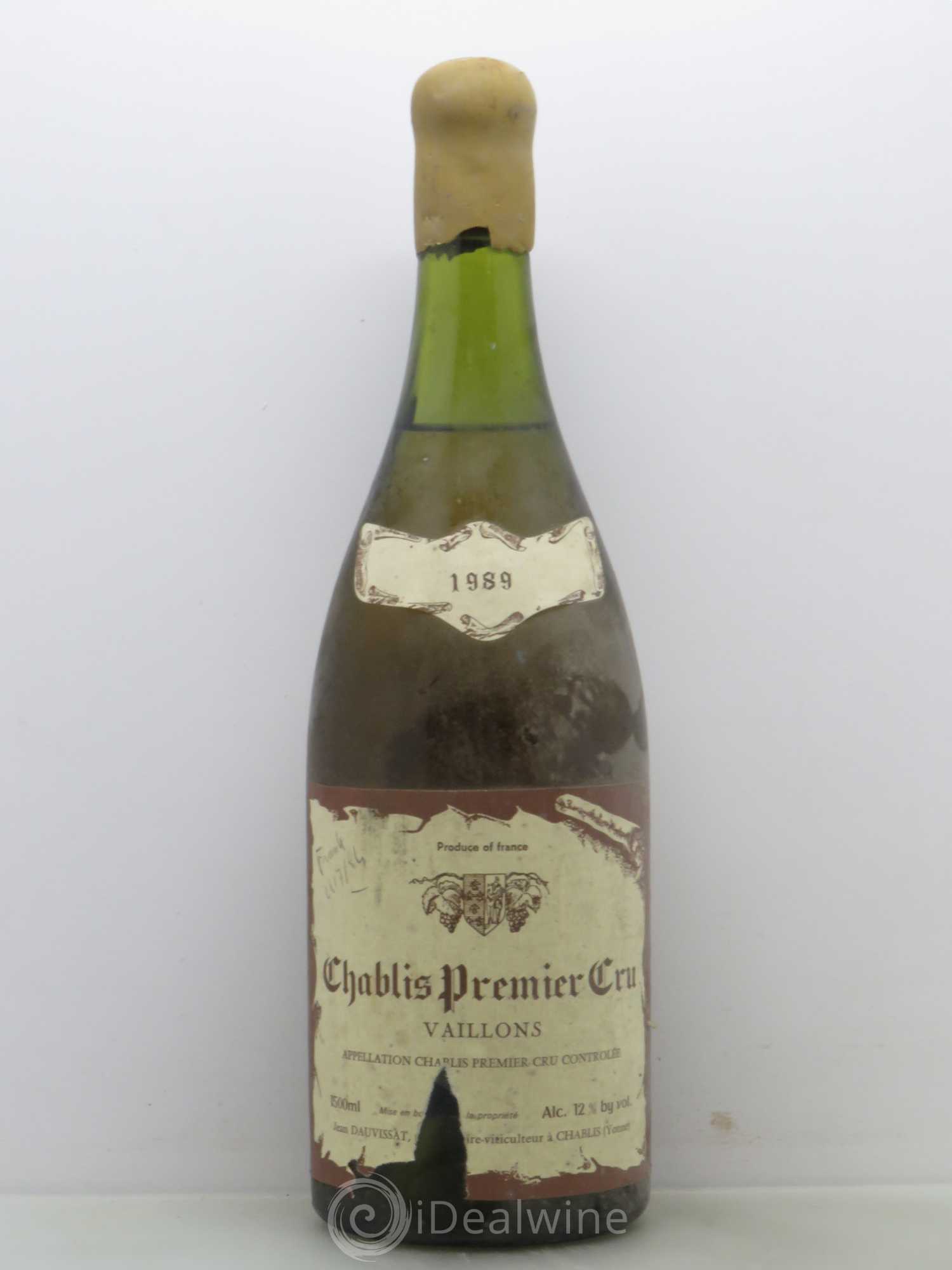 Chablis 1er Cru Vaillons Vincent Dauvissat (Domaine) Jean Dauvissat 1989 - Posten von 1 Magnum - 0
