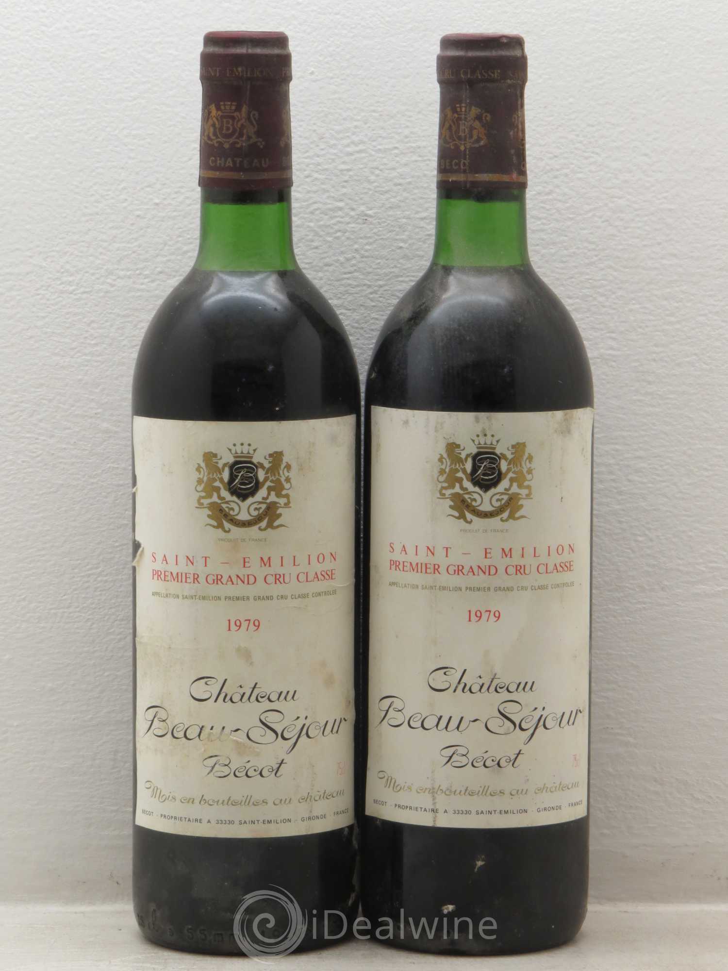 Château Beau-Séjour Bécot 1er Grand Cru Classé B 1979 - Lotto di 2 bottiglie - 0