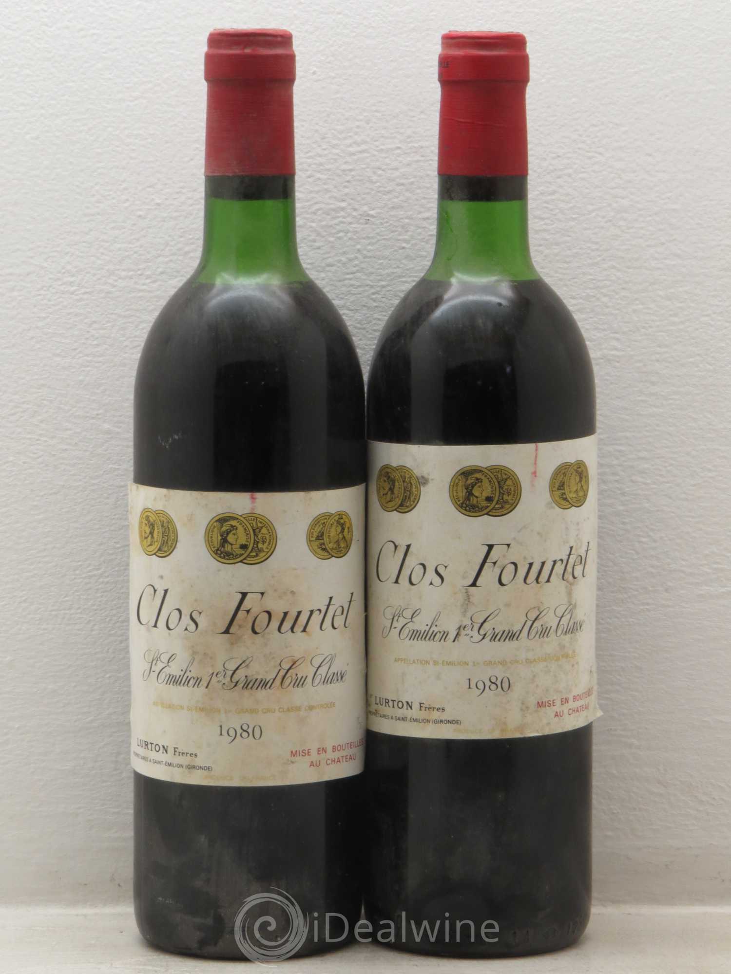 Clos Fourtet 1er Grand Cru Classé B 1980 - Lot de 2 bouteilles - 0