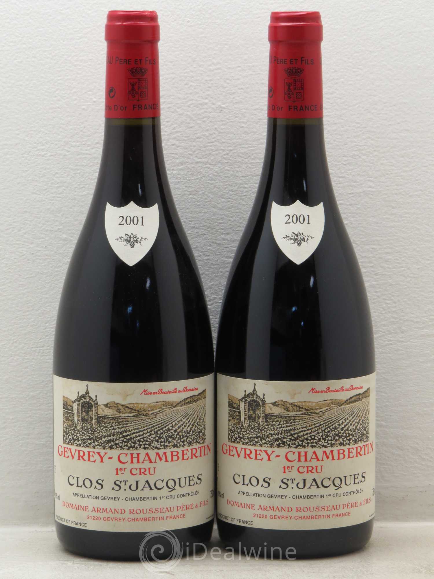 Gevrey-Chambertin 1er Cru Clos Saint-Jacques Armand Rousseau (Domaine) 2001 - Lot de 2 bouteilles - 0