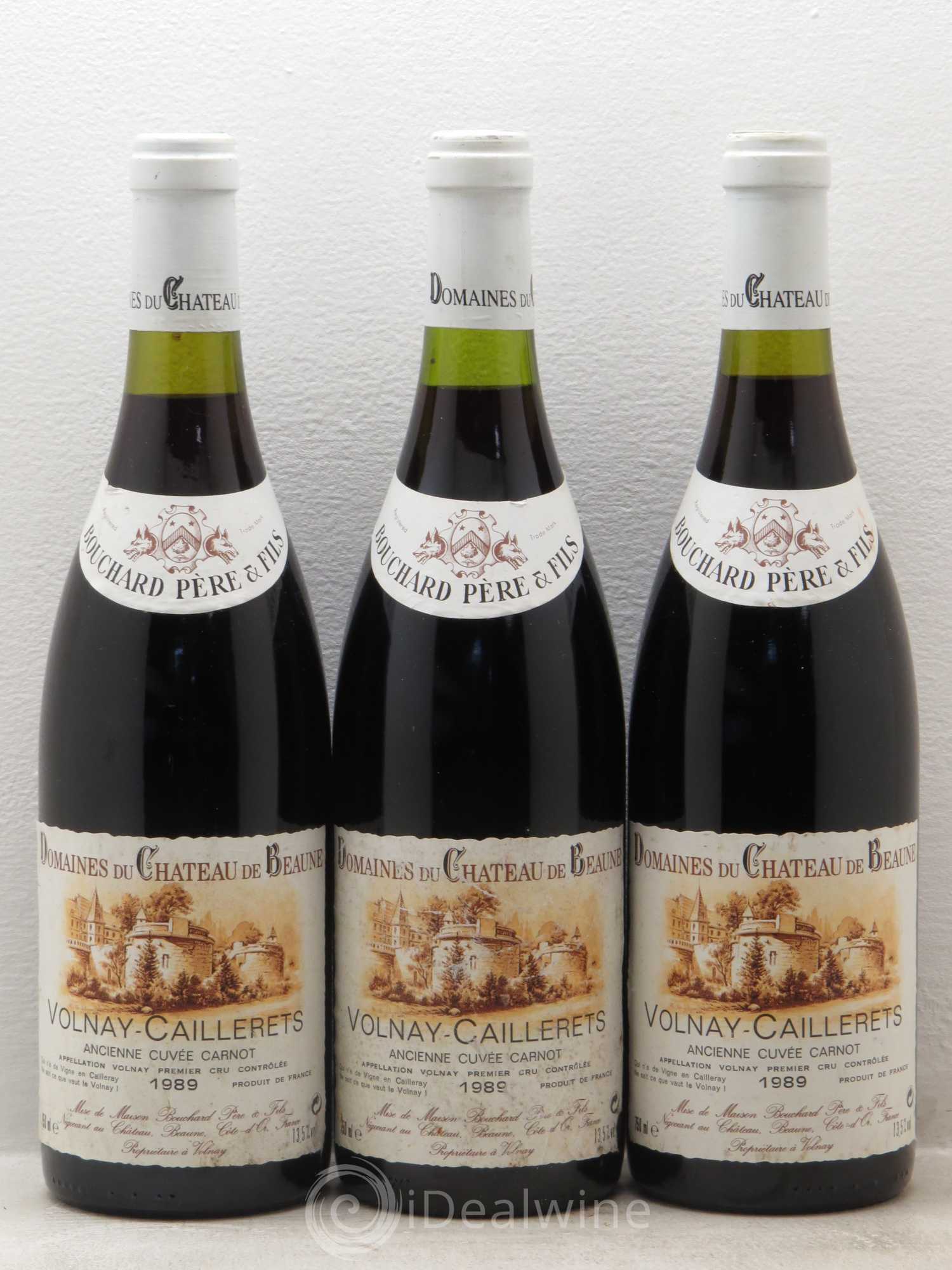 Volnay 1er Cru Caillerets - Ancienne Cuvée Carnot Bouchard Père & Fils 1989 - Lot de 3 bouteilles - 0