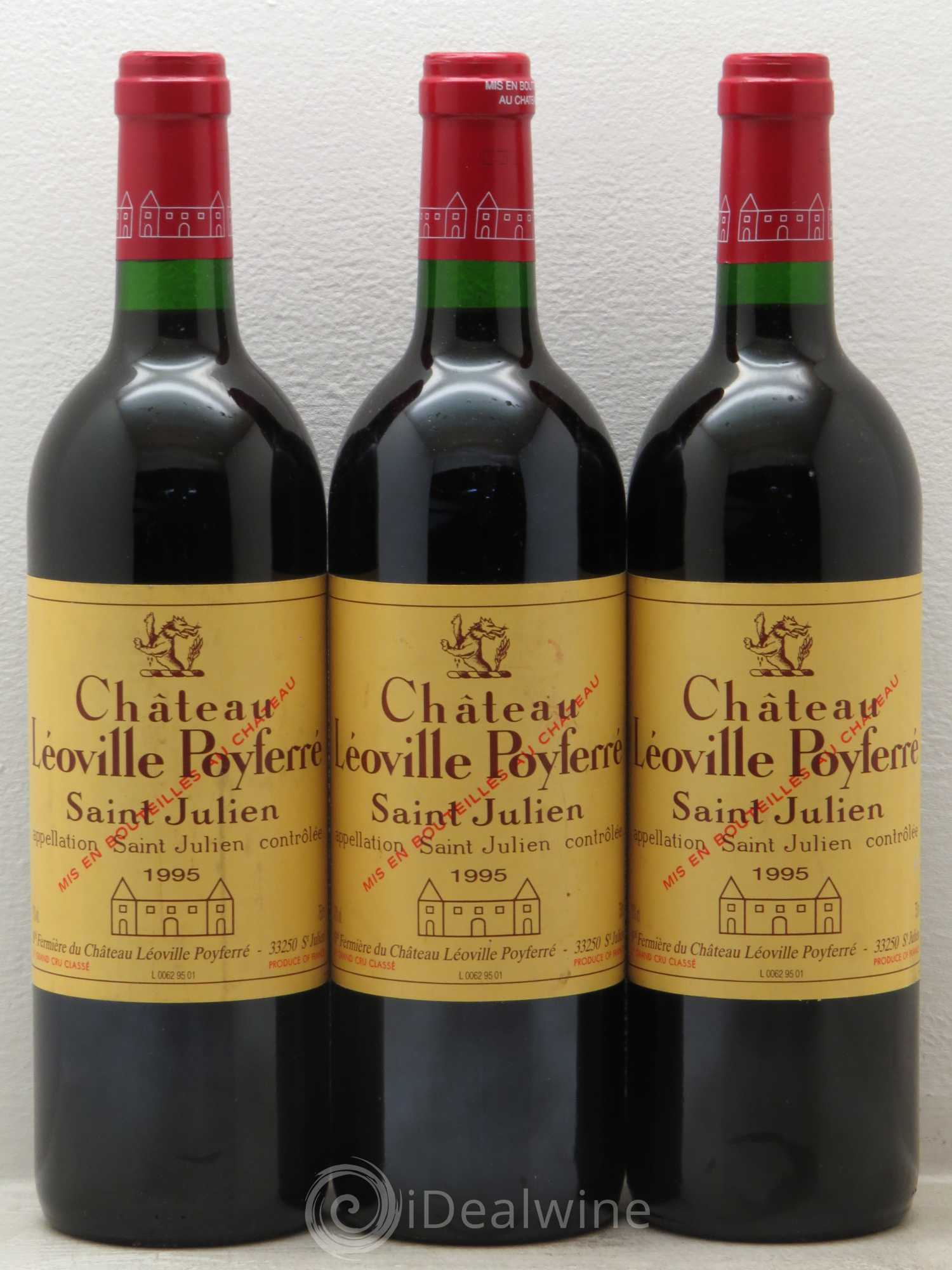 Château Léoville Poyferré 2ème Grand Cru Classé 1995 - Lot de 3 bouteilles - 0