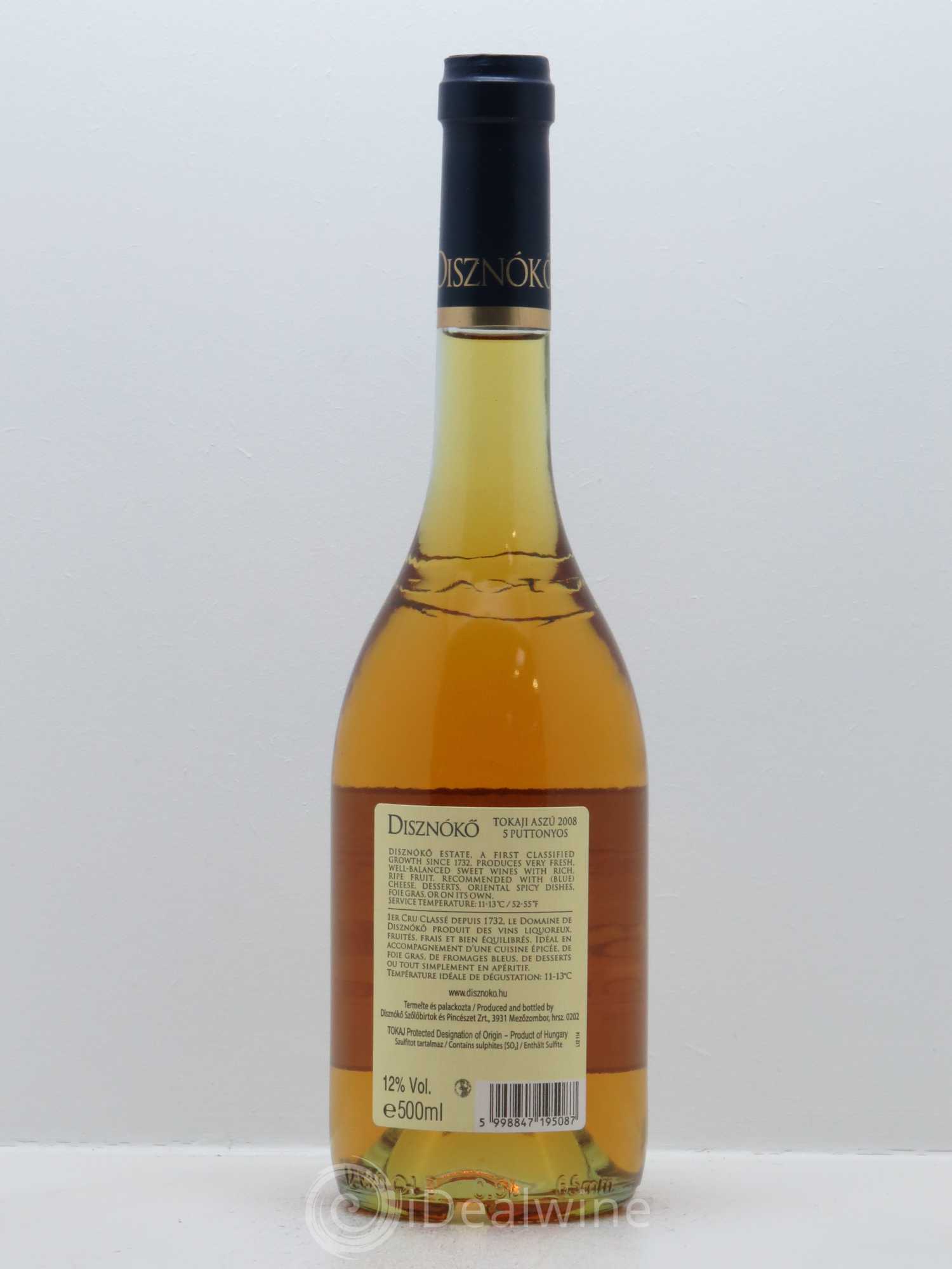 Tokaji Aszu 5 Puttonyos Disznoko (Domaine) 2008 - Lotto di 1 bottiglia - 1