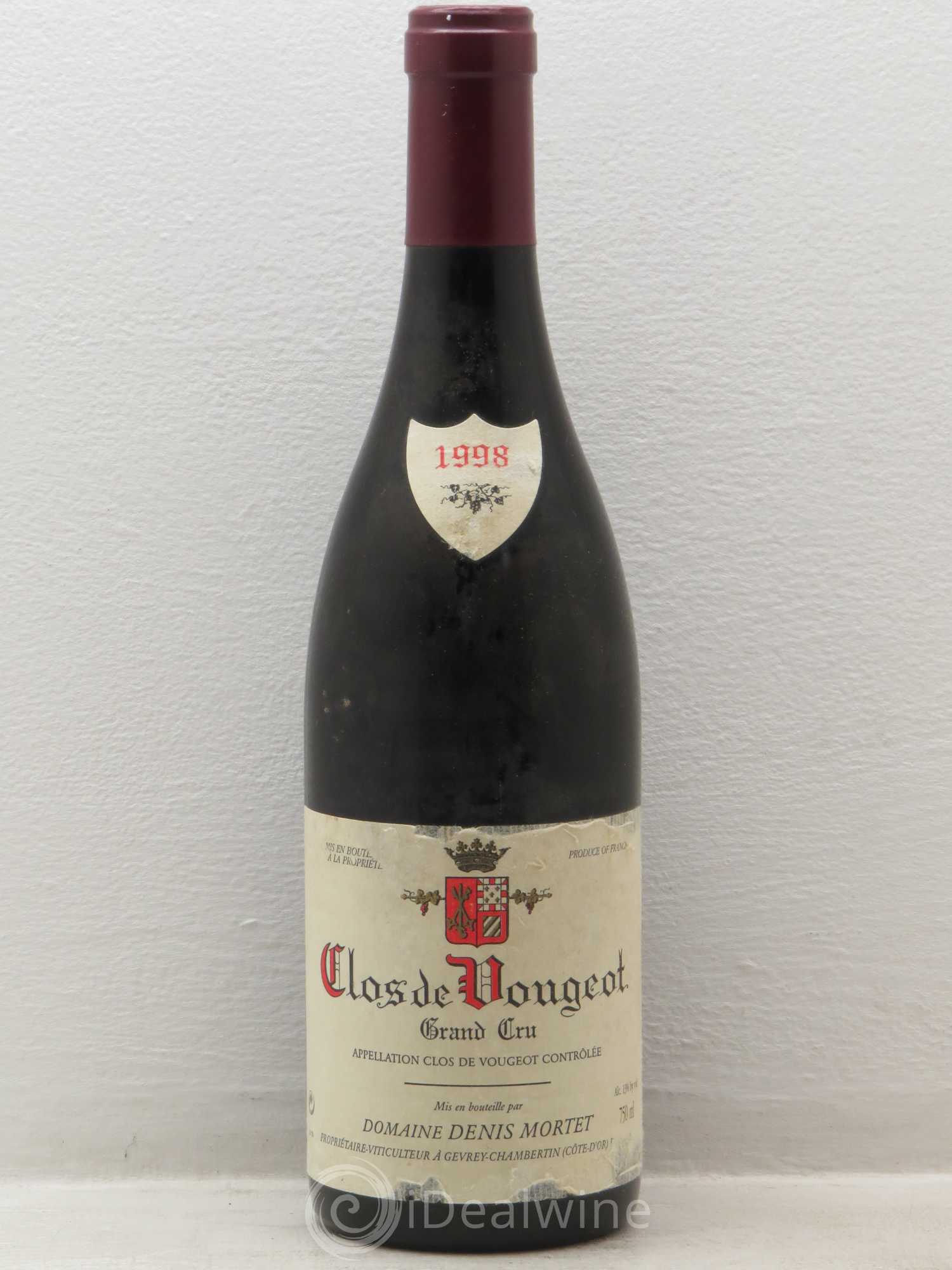 Clos de Vougeot Grand Cru Denis Mortet (Domaine) 1998 - Lot de 1 bouteille - 0