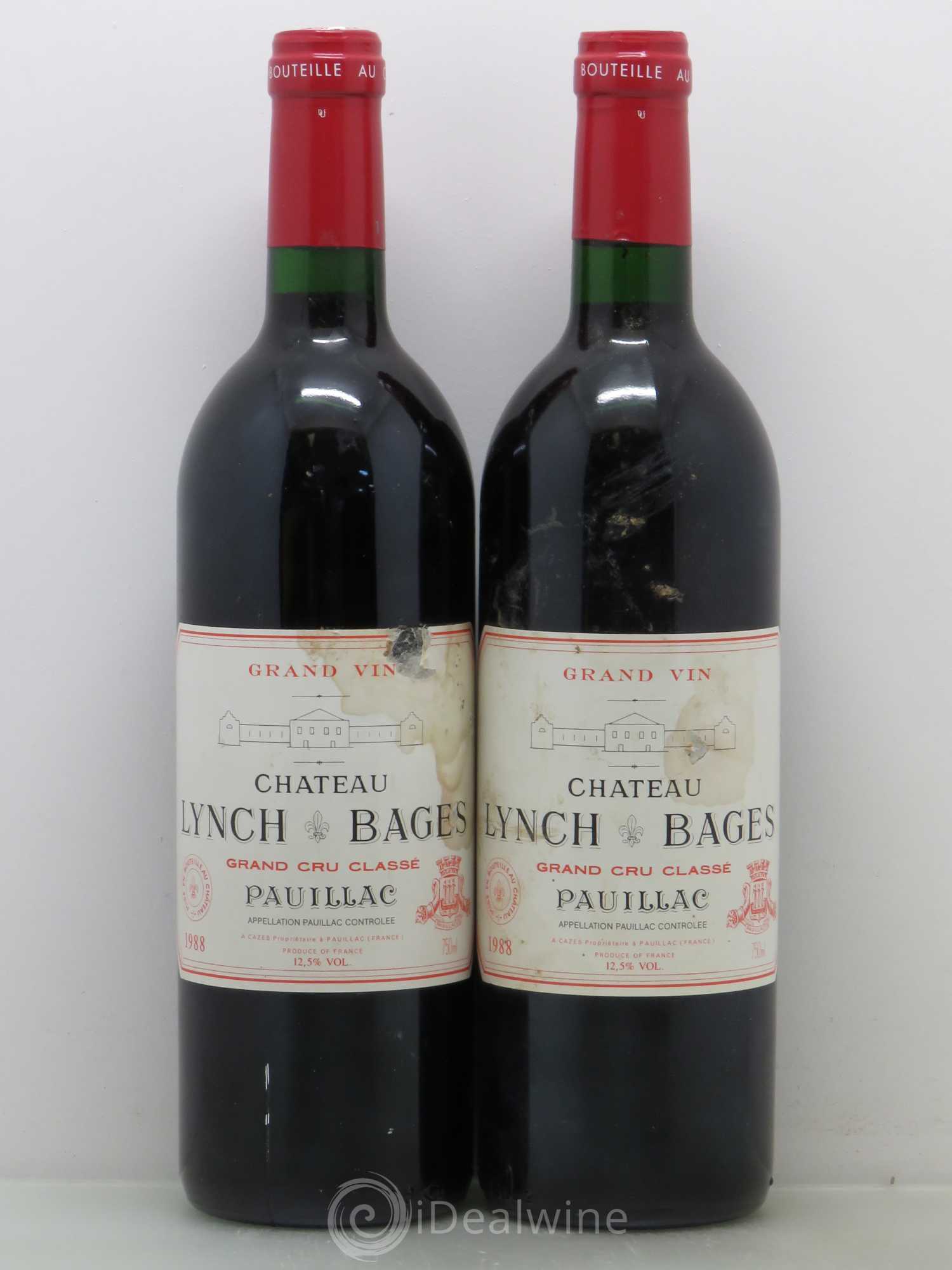 Château Lynch Bages 5ème Grand Cru Classé 1988 - Lot de 2 bouteilles - 0