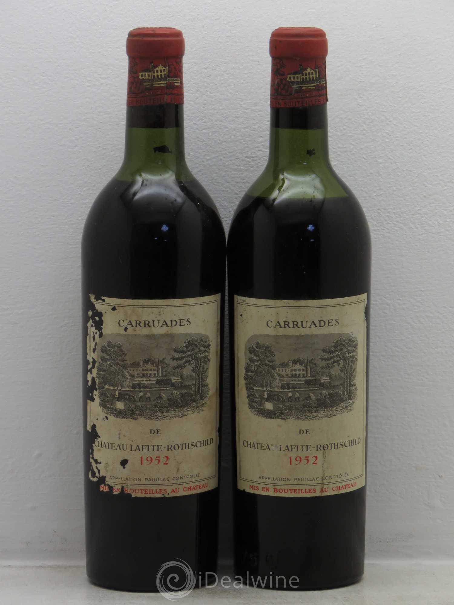 Carruades de Lafite Rothschild Second Vin 1952 - Lot de 2 bouteilles - 0