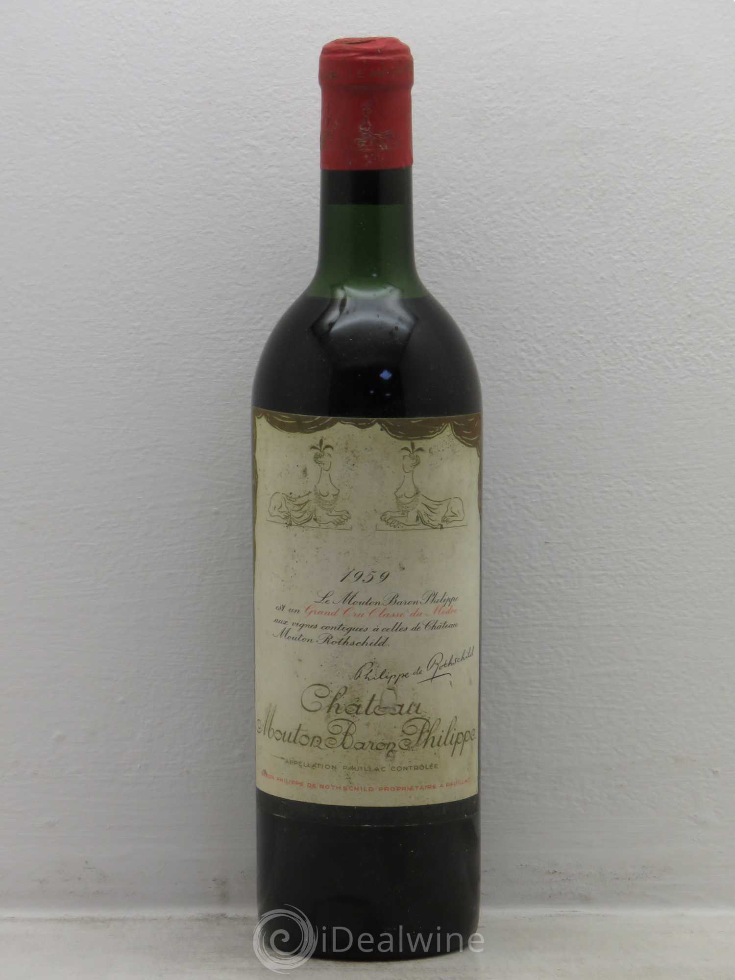 Château d' Armailhac - Mouton Baron(ne) Philippe 5ème Grand Cru Classé 1959 - Lot de 1 bouteille - 0