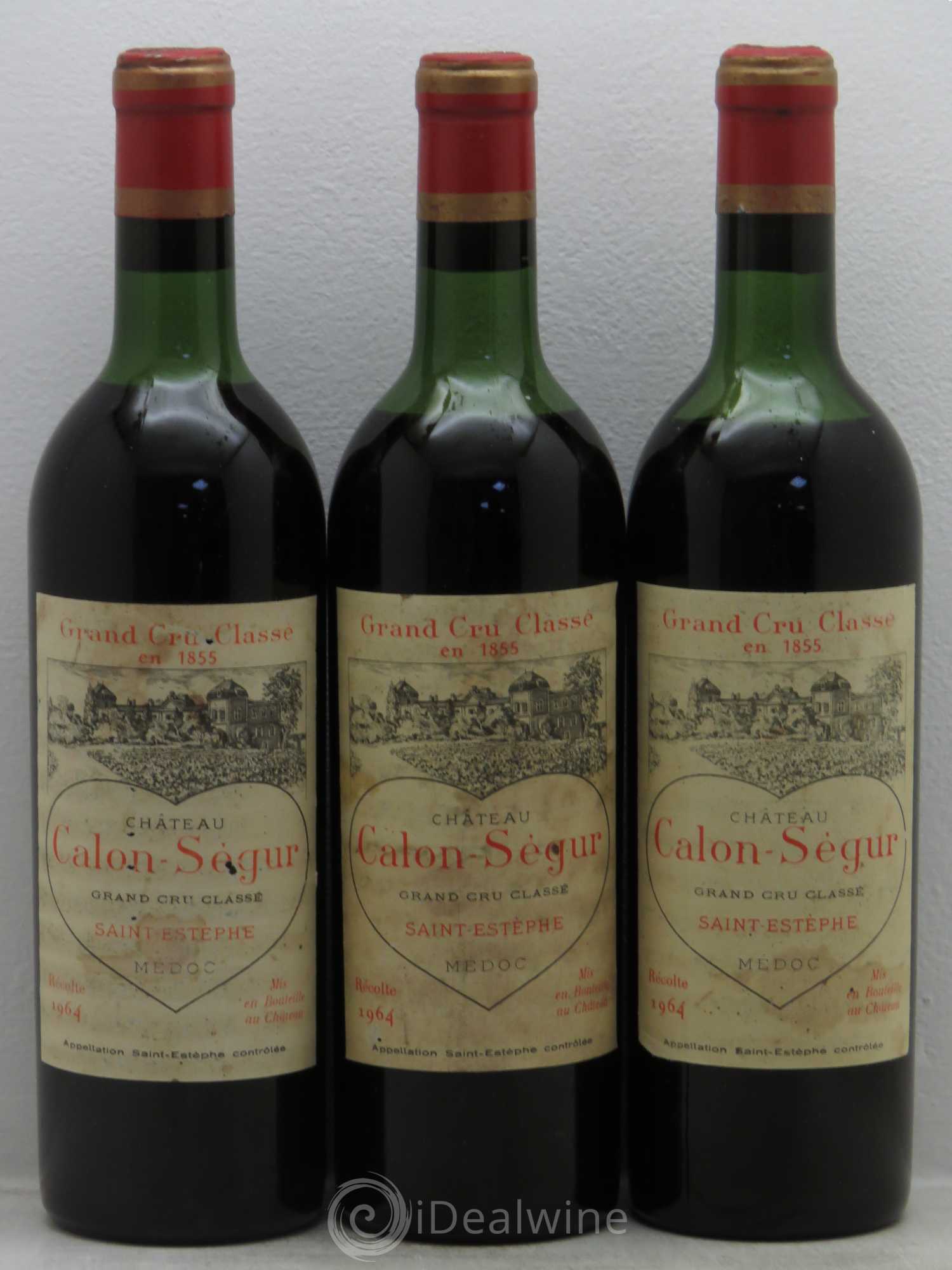 Château Calon Ségur 3ème Grand Cru Classé 1964 - Lot de 3 bouteilles - 0