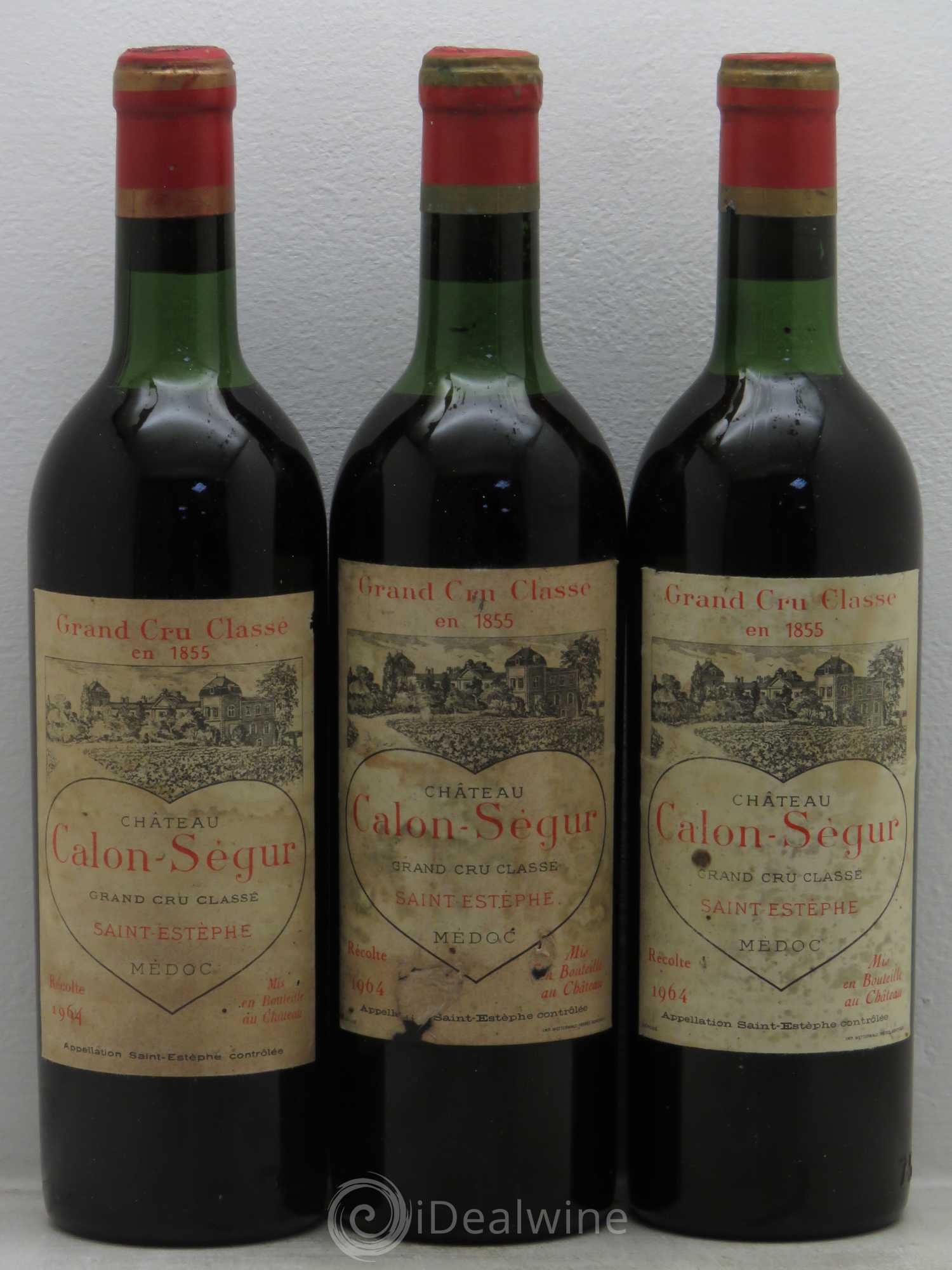Château Calon Ségur 3ème Grand Cru Classé 1964 - Lot de 3 bouteilles - 0