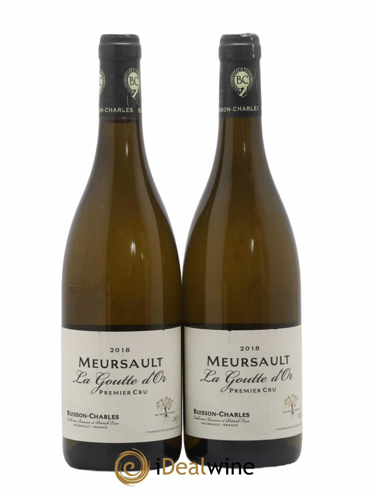Meursault 1er Cru Goutte d'Or Buisson-Charles (Domaine) 2018 - Lot de 2 bouteilles - 0