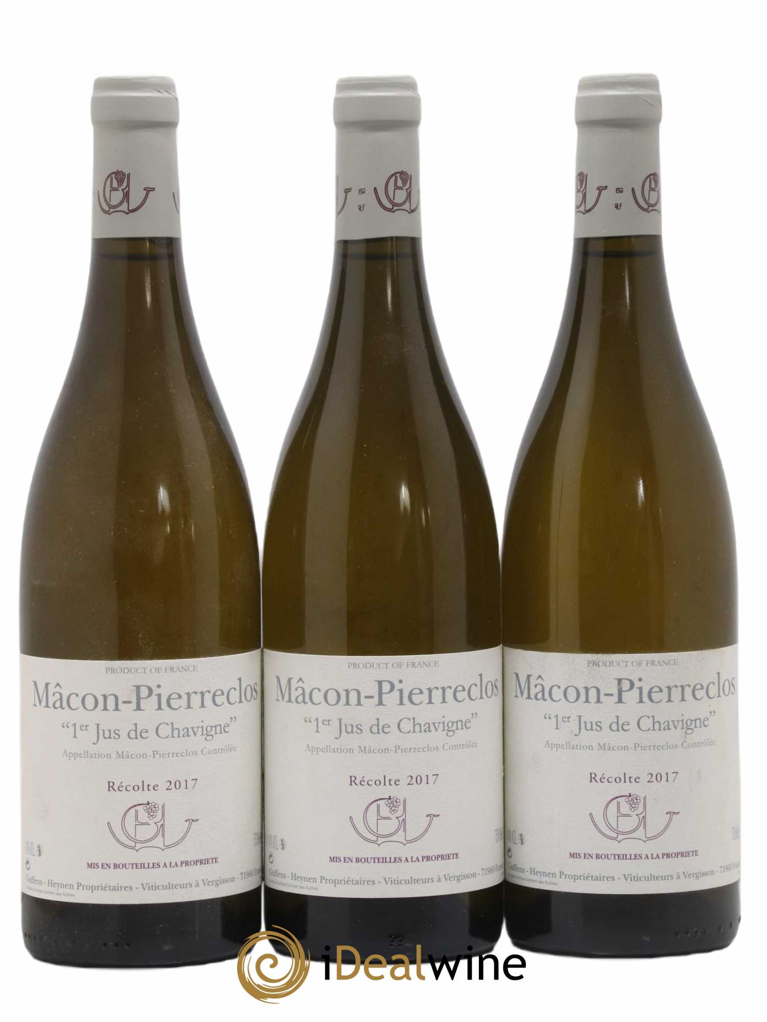 Mâcon Pierreclos 1er Jus de Chavigne Guffens-Heynen 2017 - Lot de 3 bouteilles - 0