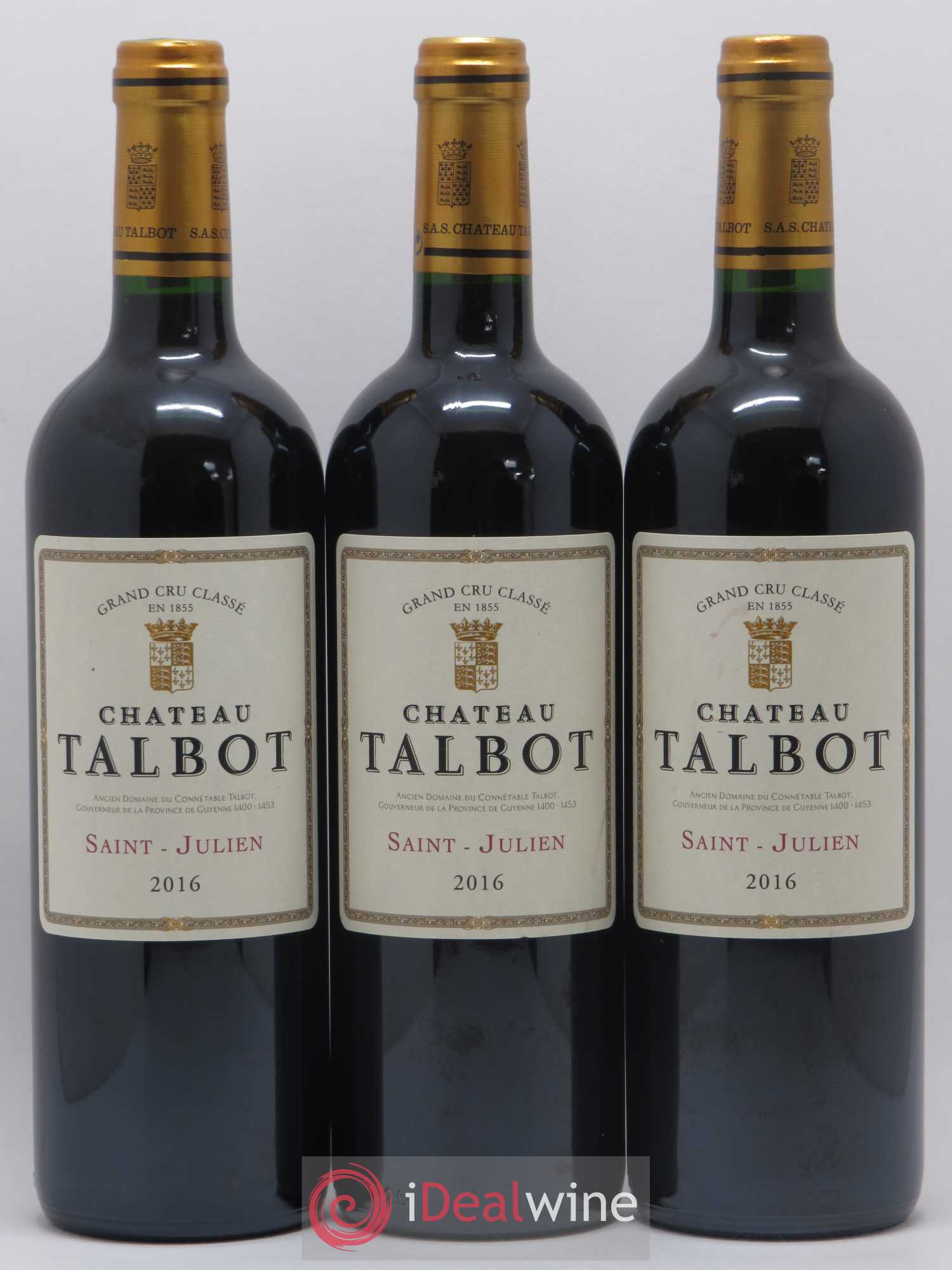 Château Talbot 4ème Grand Cru Classé 2016 - Lot de 3 bouteilles - 0