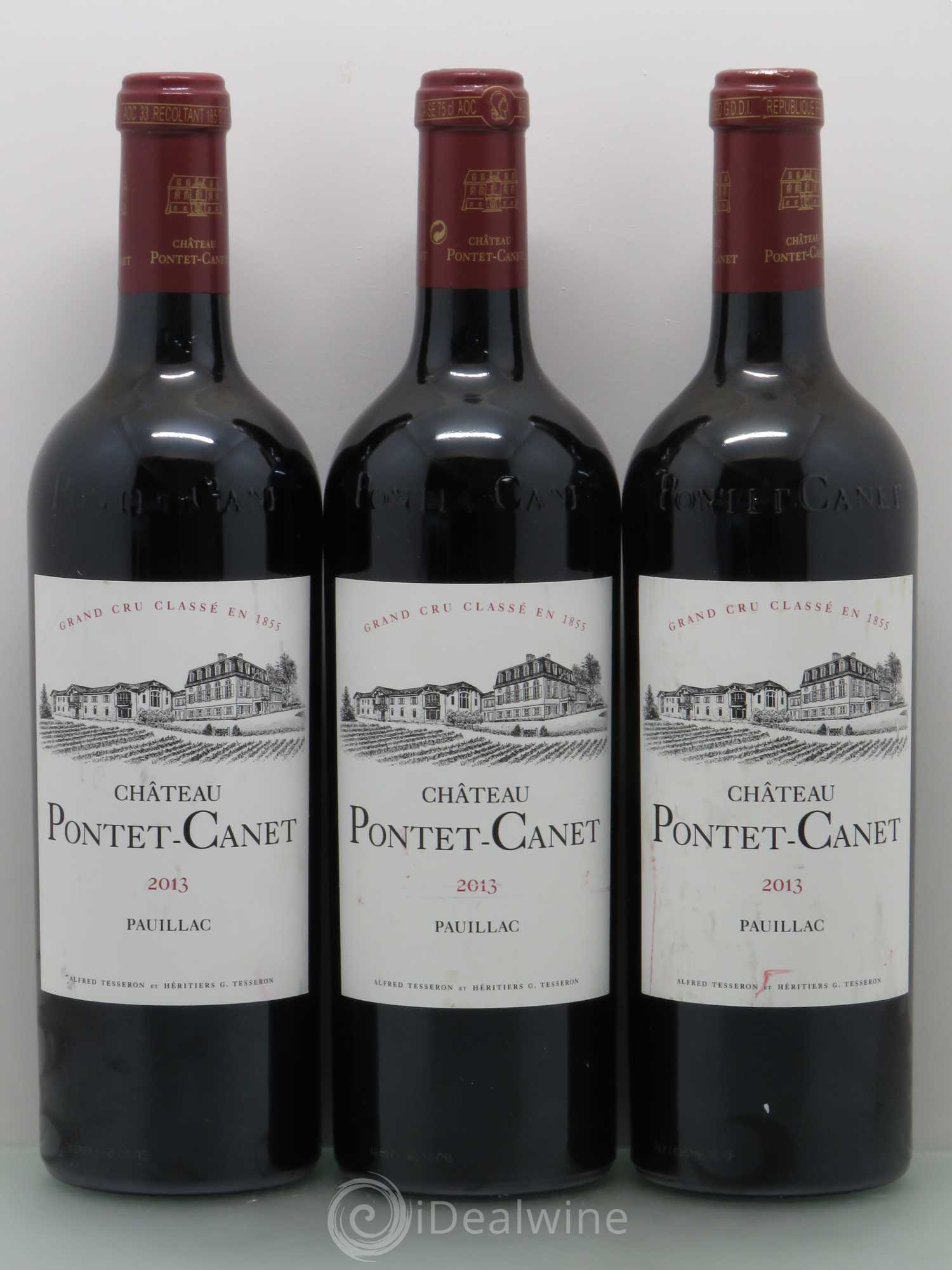 Château Pontet Canet 5ème Grand Cru Classé 2013 - Lot de 3 bouteilles - 0