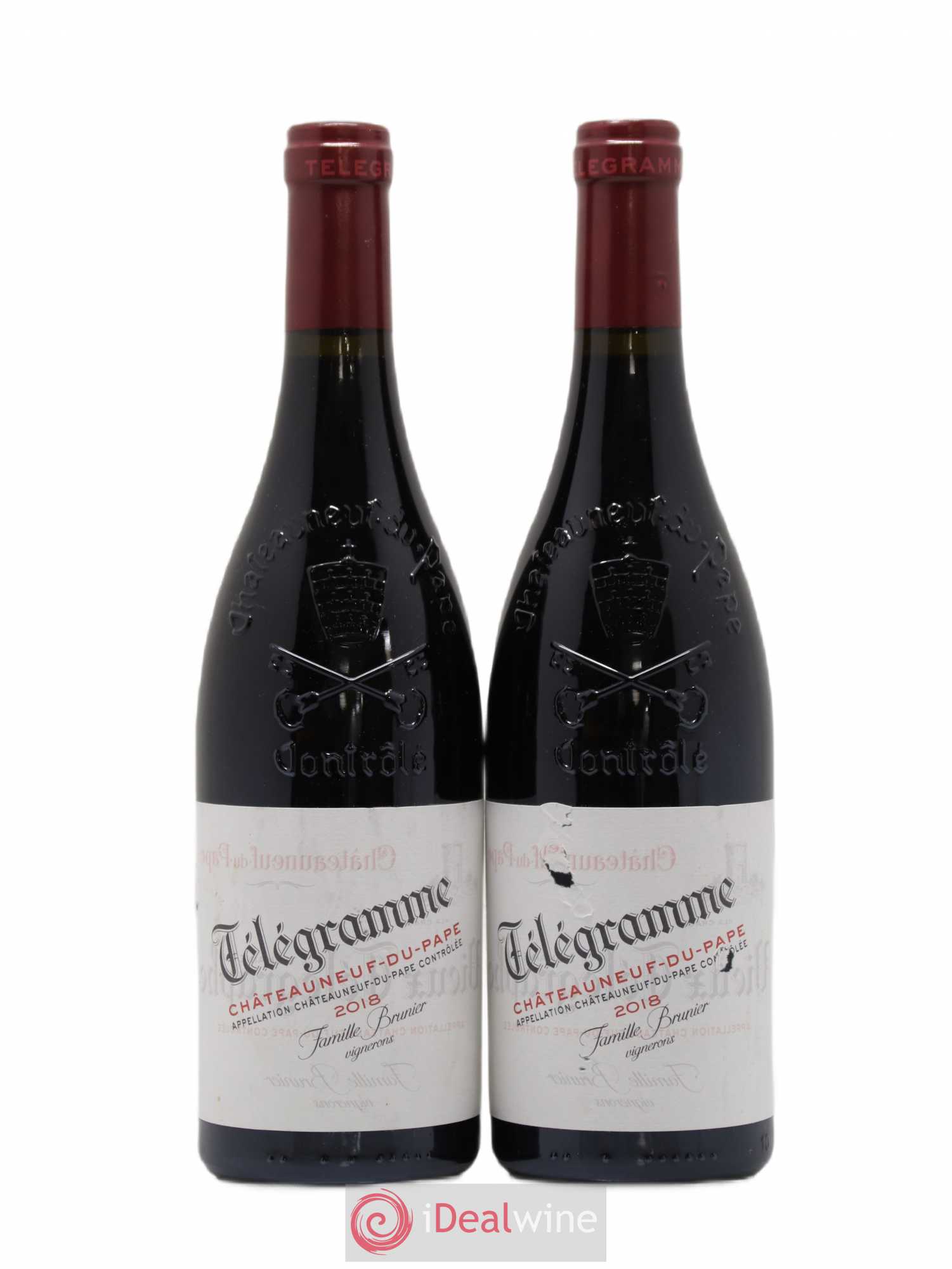 Châteauneuf-du-Pape Télégramme Vignobles Brunier 2018 - Lot de 2 bouteilles - 0