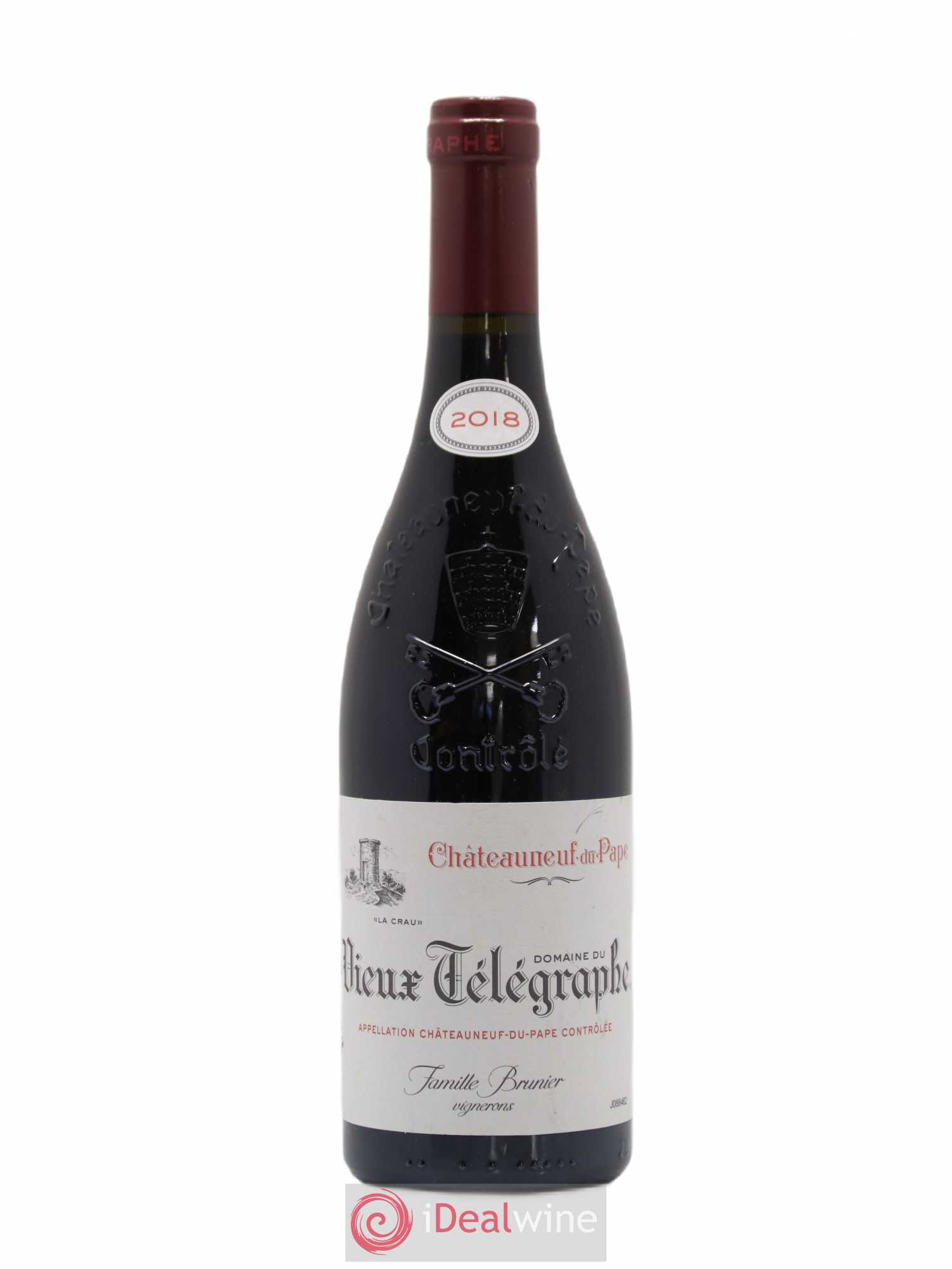 Châteauneuf-du-Pape Vieux Télégraphe (Domaine du) Vignobles Brunier 2018 - Lot de 1 bouteille - 0