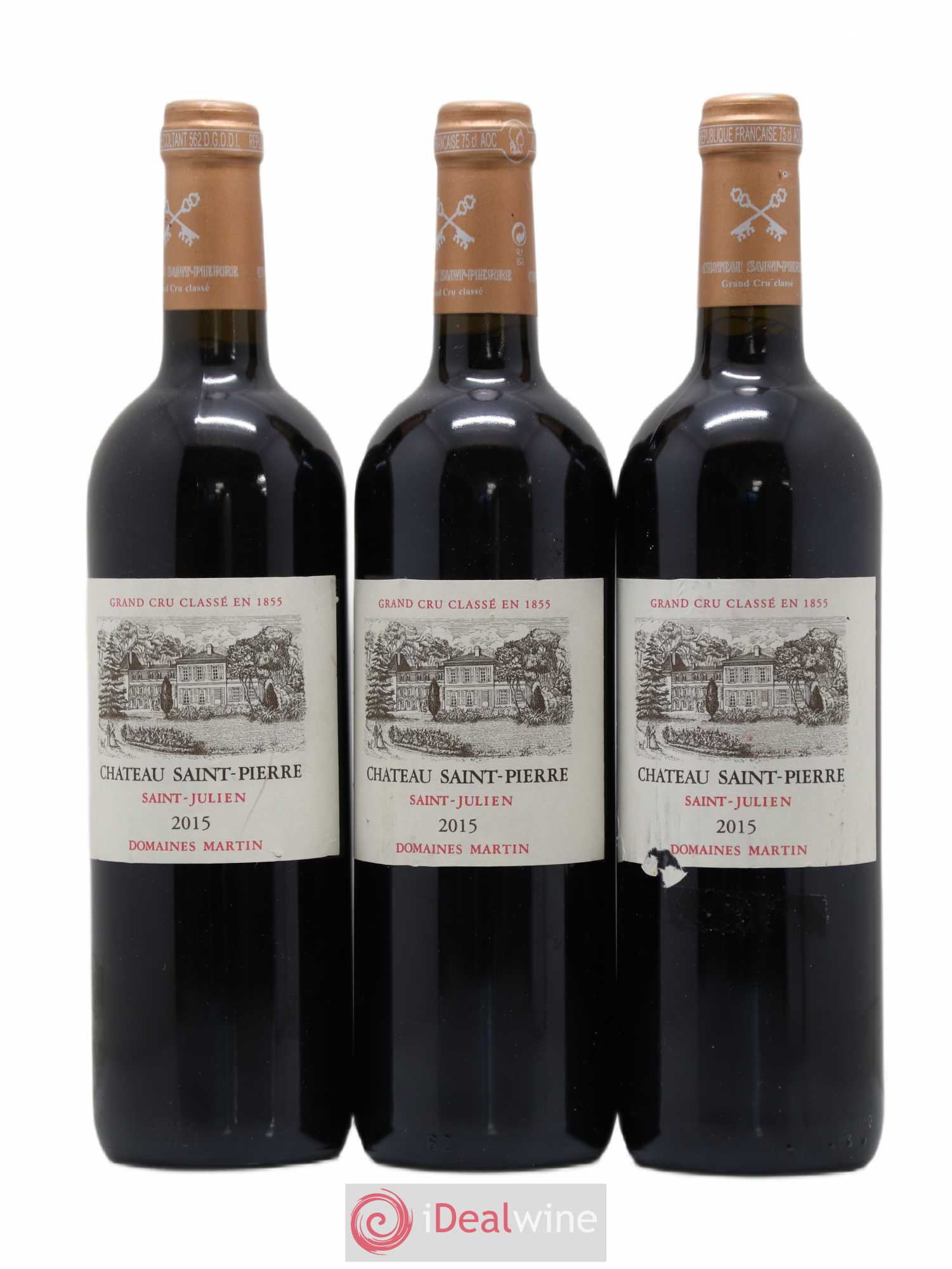 Château Saint-Pierre 4ème Grand Cru Classé 2015 - Lot de 3 bouteilles - 0