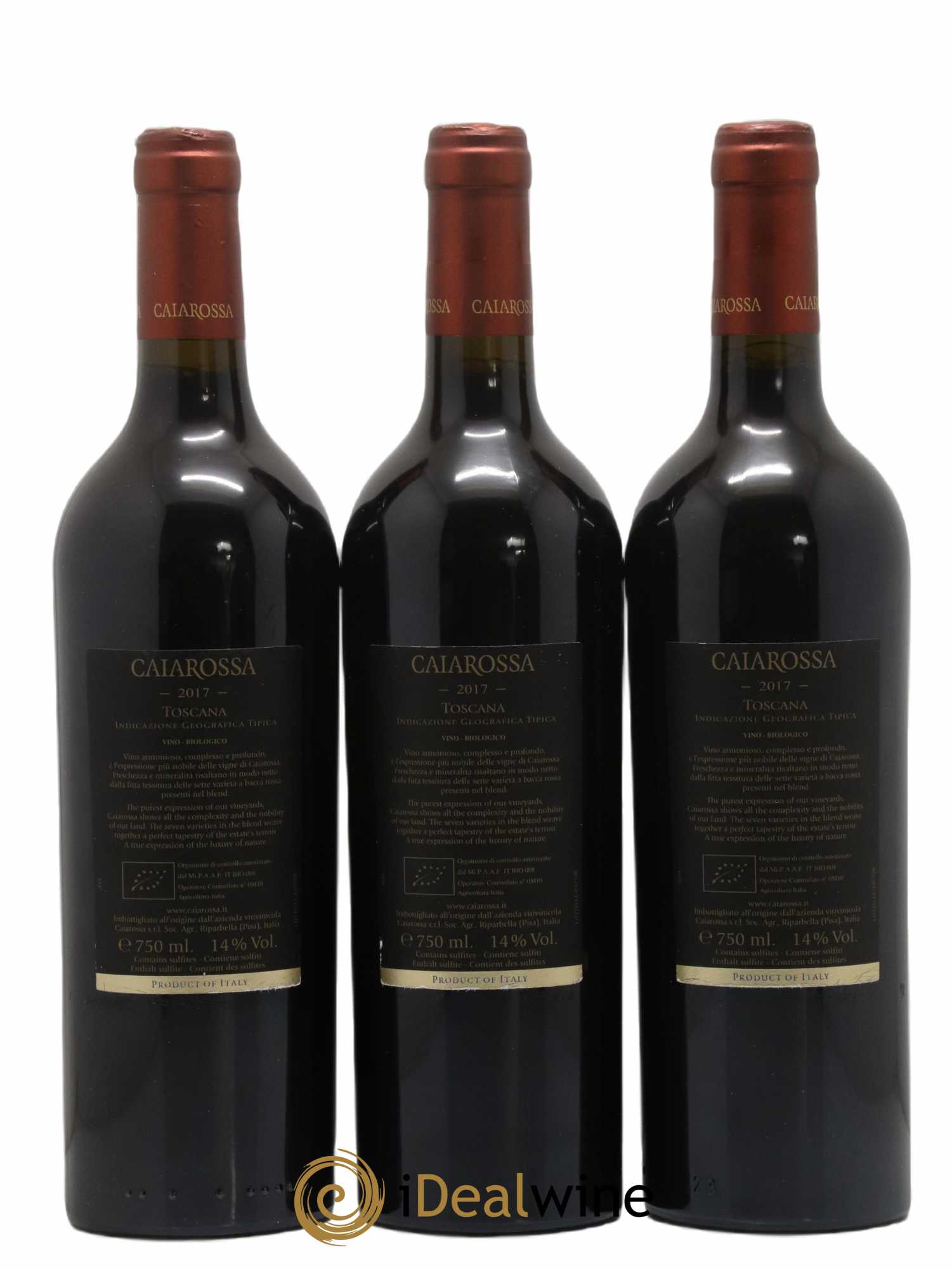 Toscana IGT Caiarossa 2017 - Lot de 3 bouteilles - 1