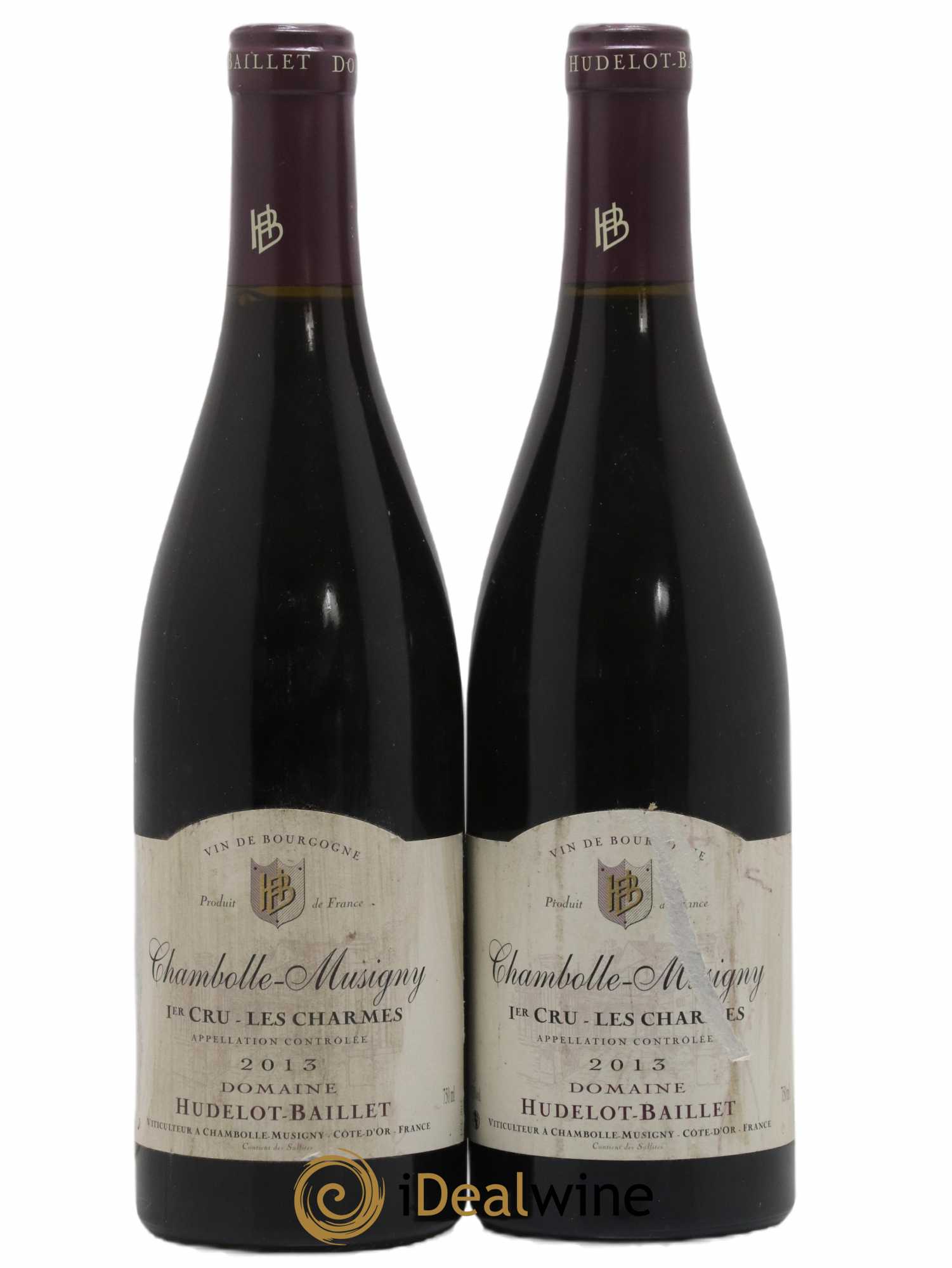 Chambolle-Musigny 1er Cru Les Charmes Domaine Hudelot-Baillet 2013 - Posten von 2 Flaschen - 0