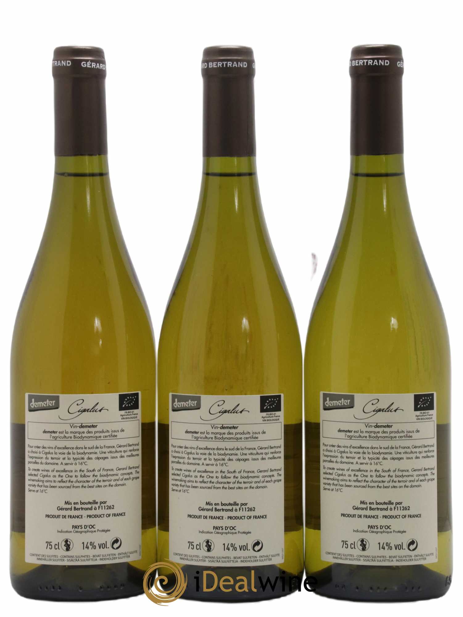 Pays d'Oc Cigalus domaine Gérard Bertrand  2018 - Lot de 3 bouteilles - 1