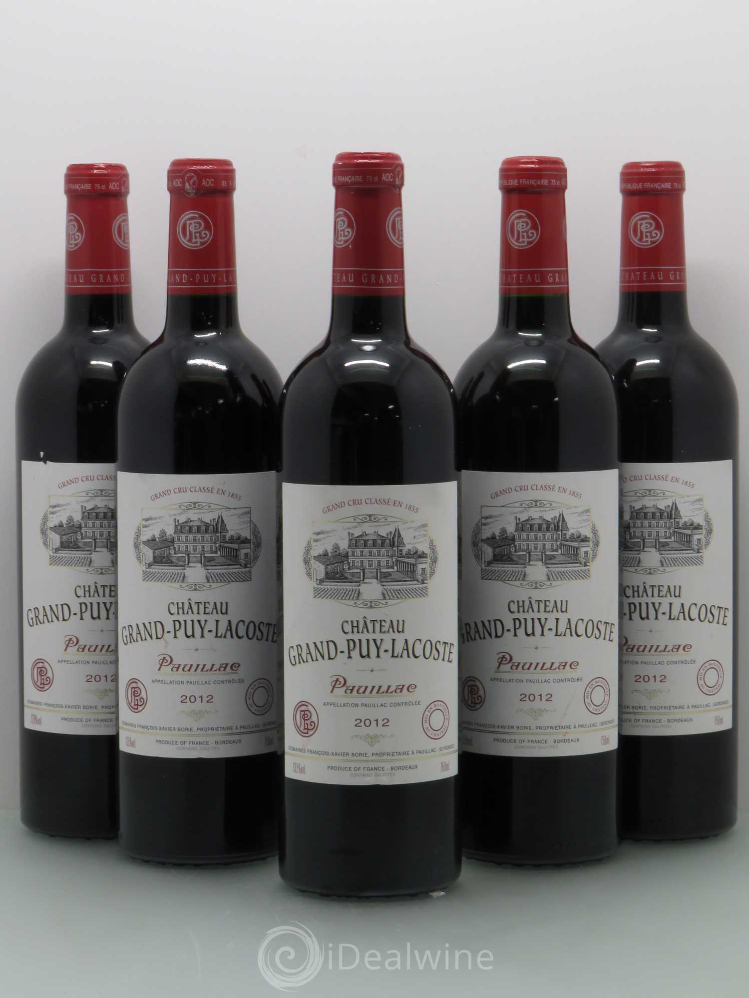 Château Grand Puy Lacoste 5ème Grand Cru Classé 2012 - Lot de 5 bouteilles - 0