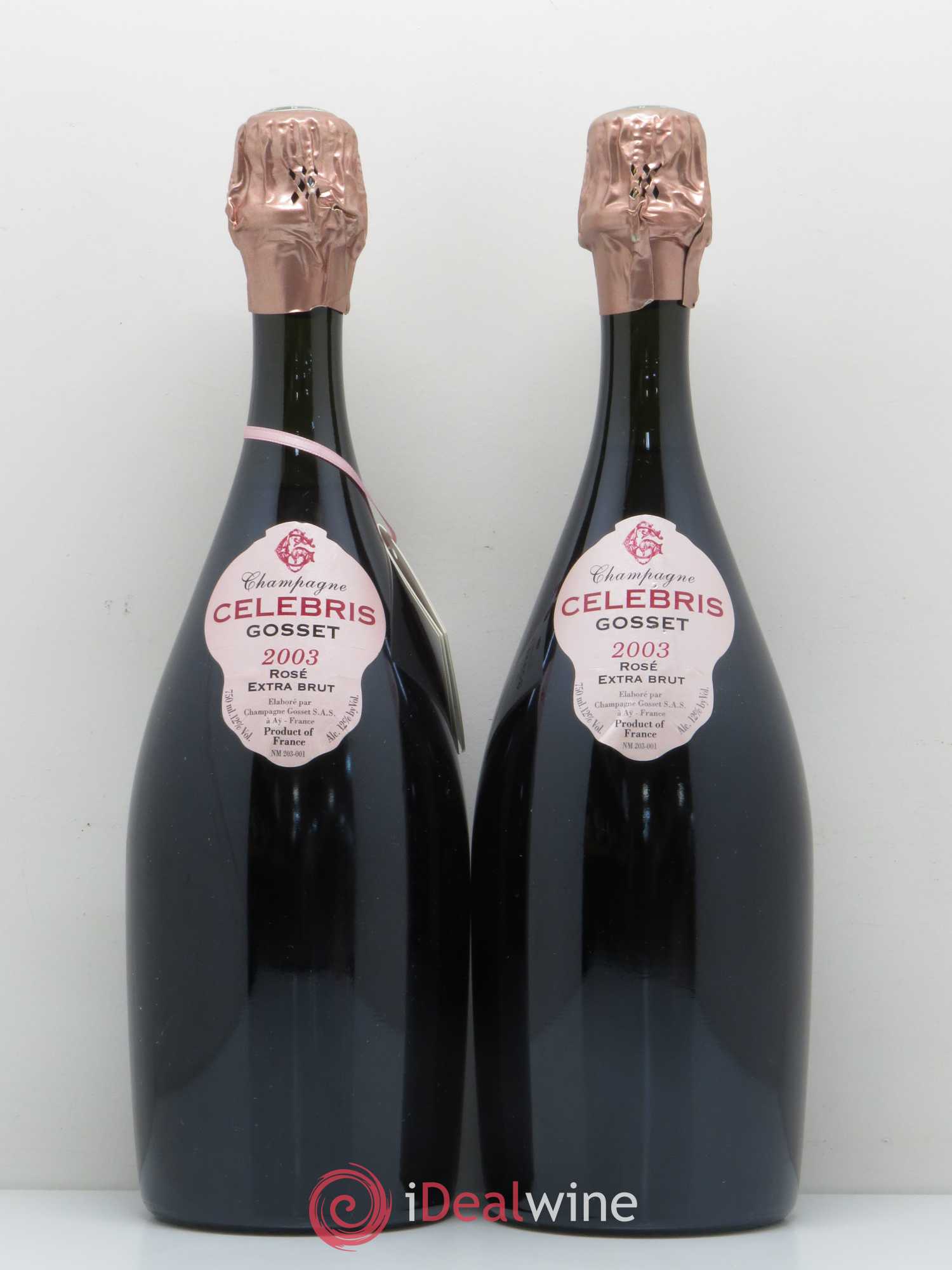 Champagne - Gosset Célébris Extra Brut 2003 - Posten von 2 Flaschen - 0