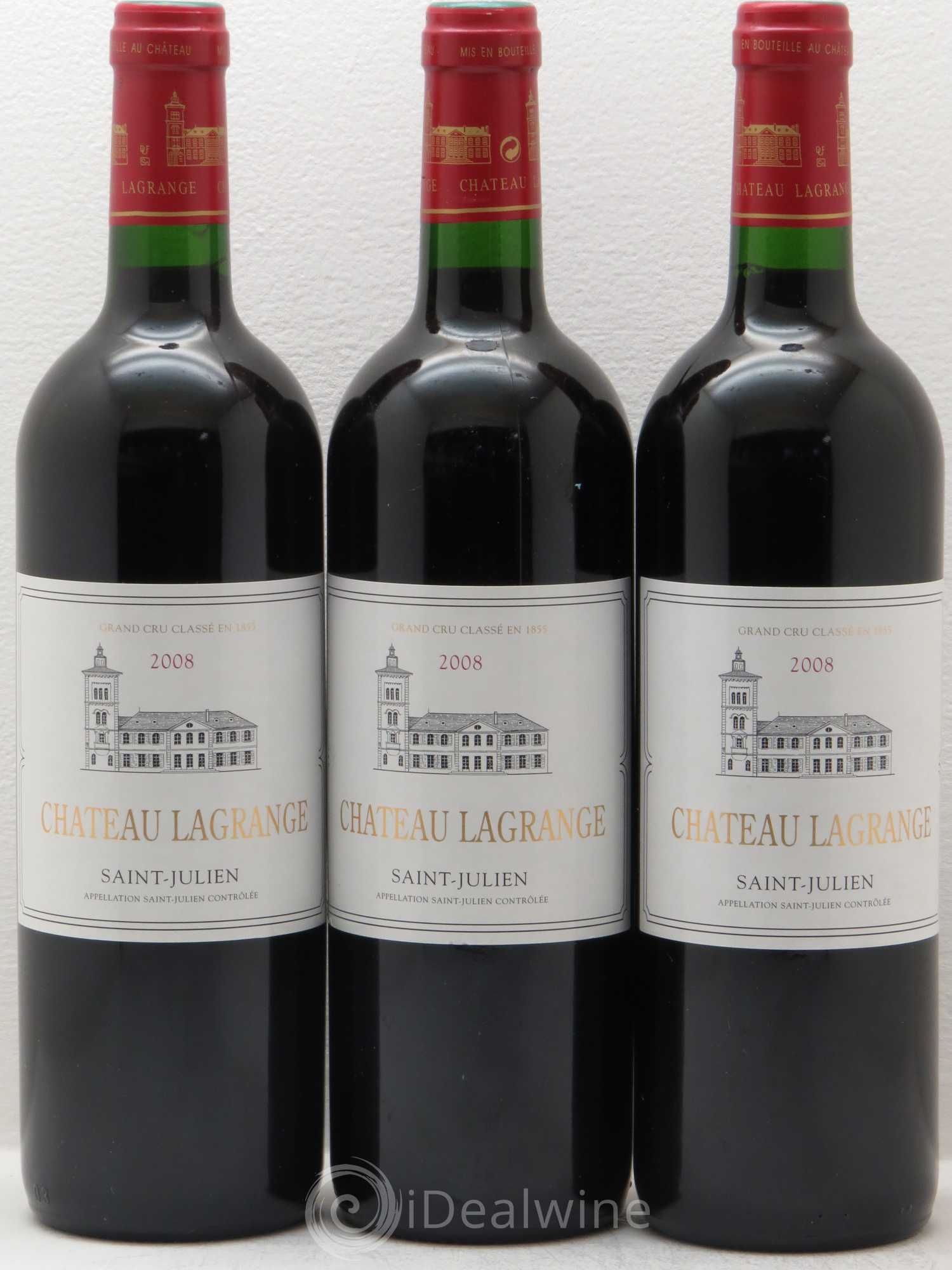 Château Lagrange 3ème Grand Cru Classé 2008 - Lot de 3 bouteilles - 0