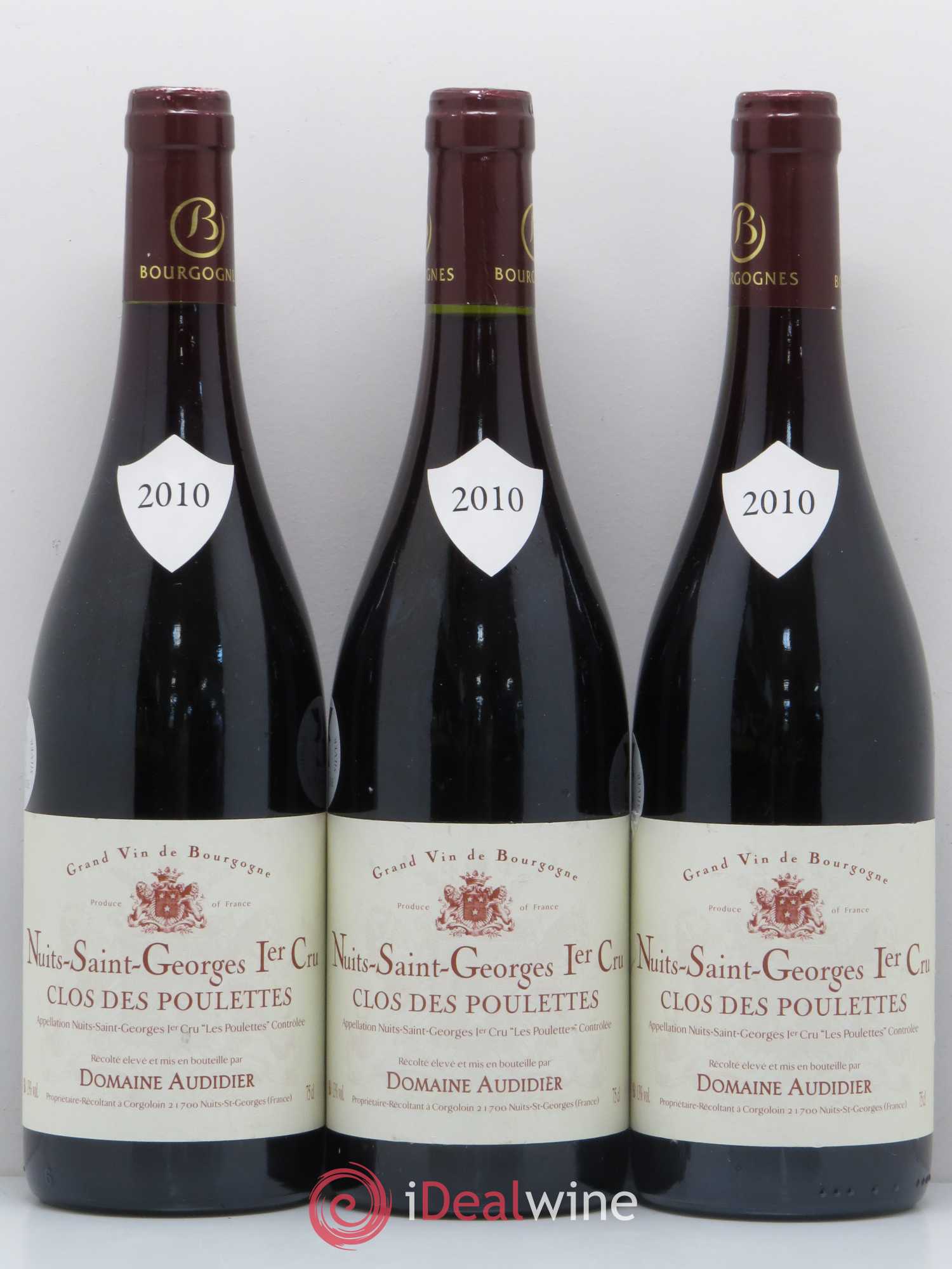 Nuits-Saint-Georges 1er Cru Clos des Poulettes Domaine Audidier 2010 - Posten von 6 Flaschen - 2